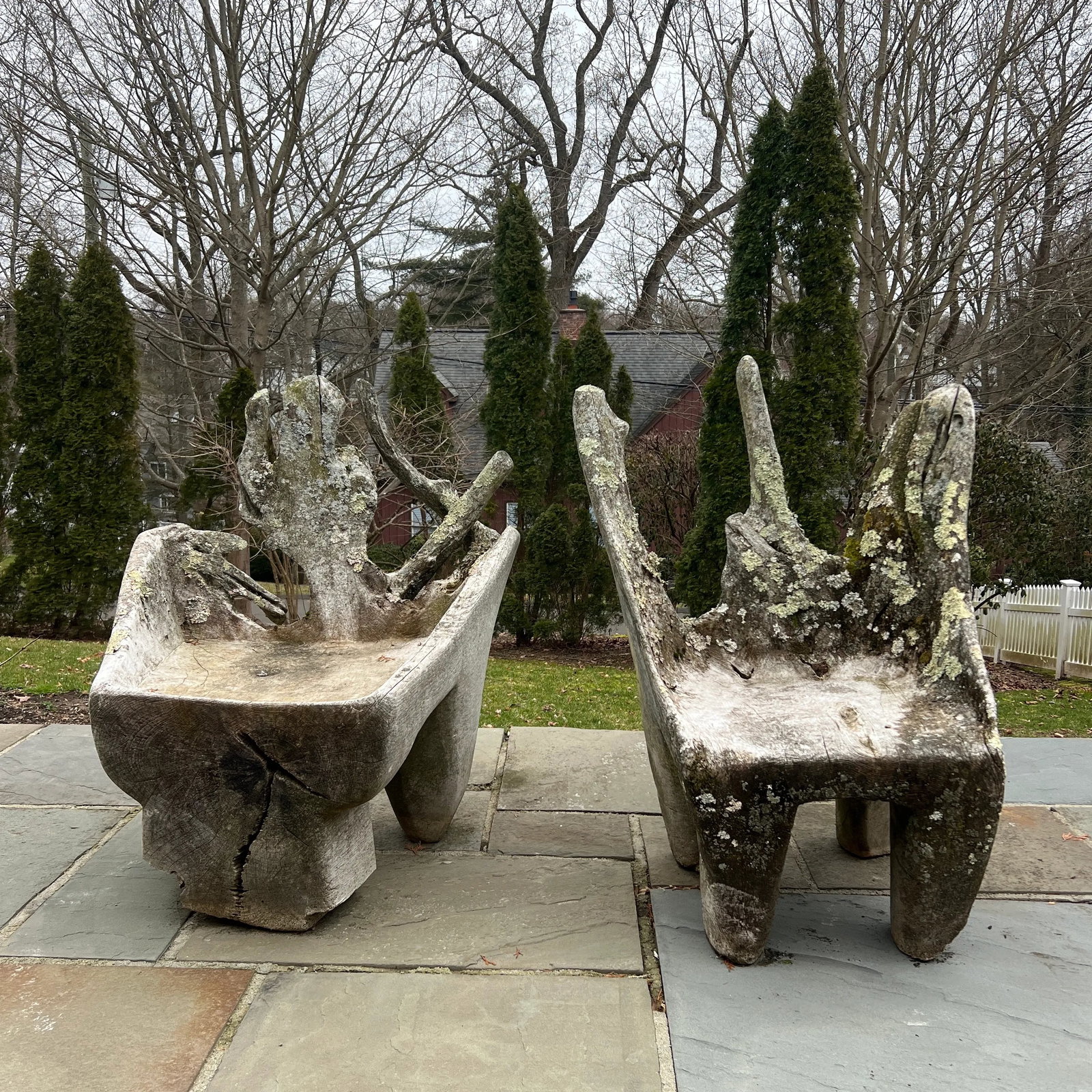 Specimen Carved Driftwood Outdoor Chair - 9