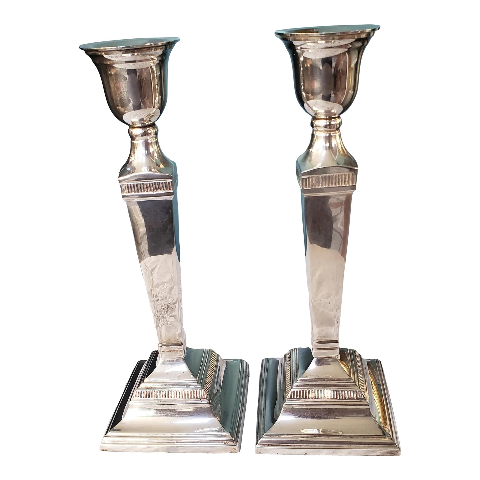 Vintage Silverplate Pottery Barn Candleholders- a Pair (1 of 5)
