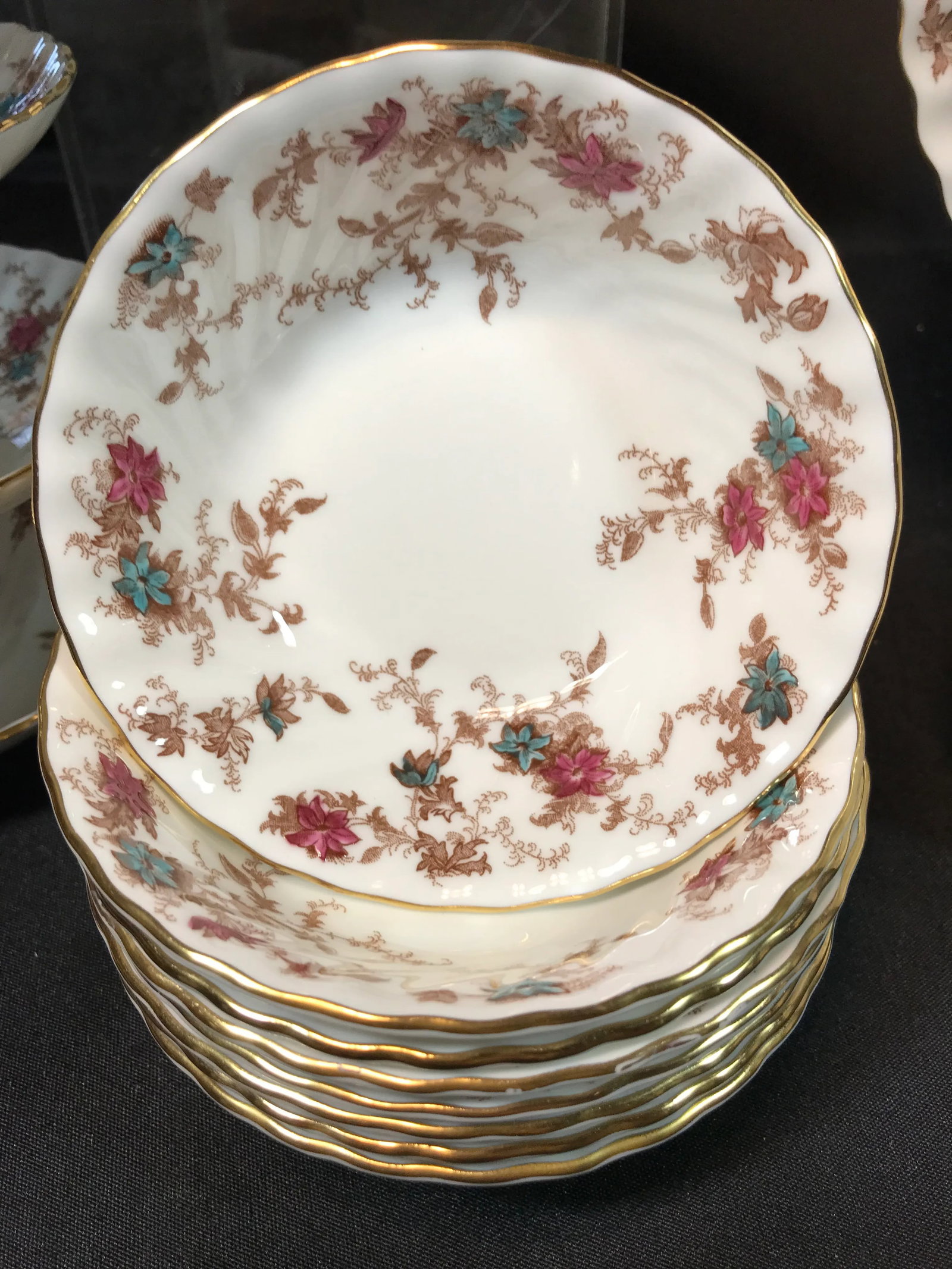 1950s Minton Ancestral Bone China Wreath Backstrap, 46 Pieces - 7