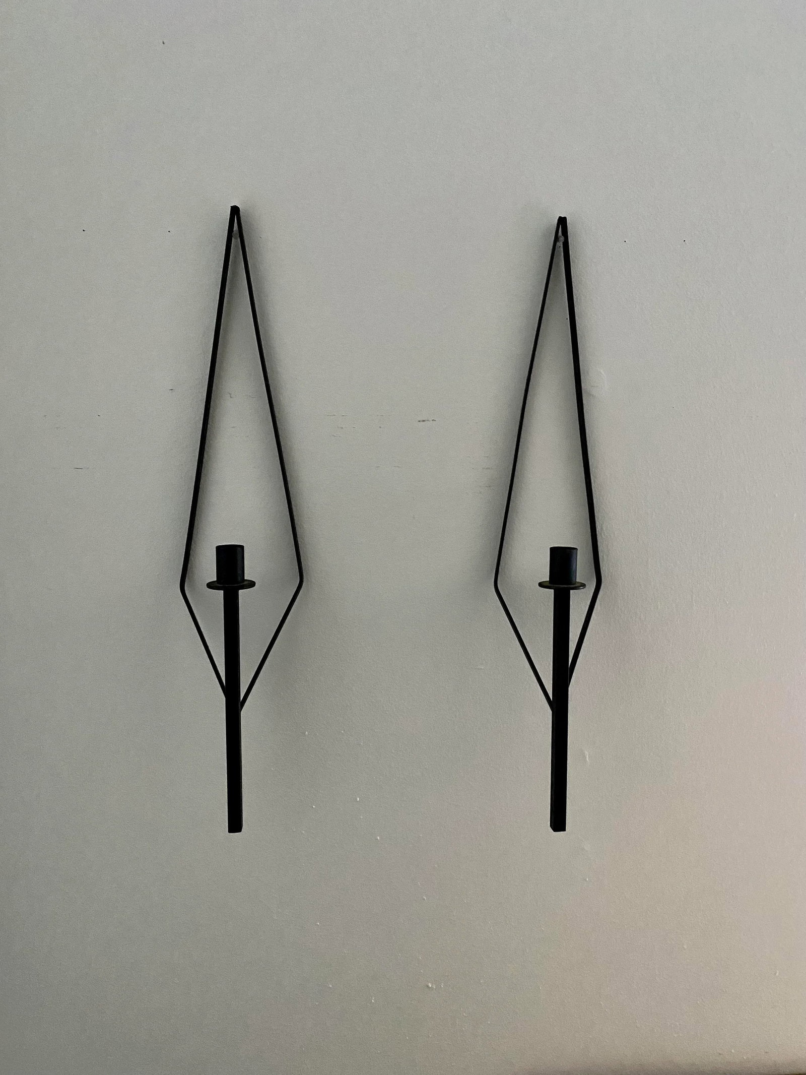 Pair of Mid-Century Sculptural Wrought Iron Sconces Styled After Paul McCobb - 2