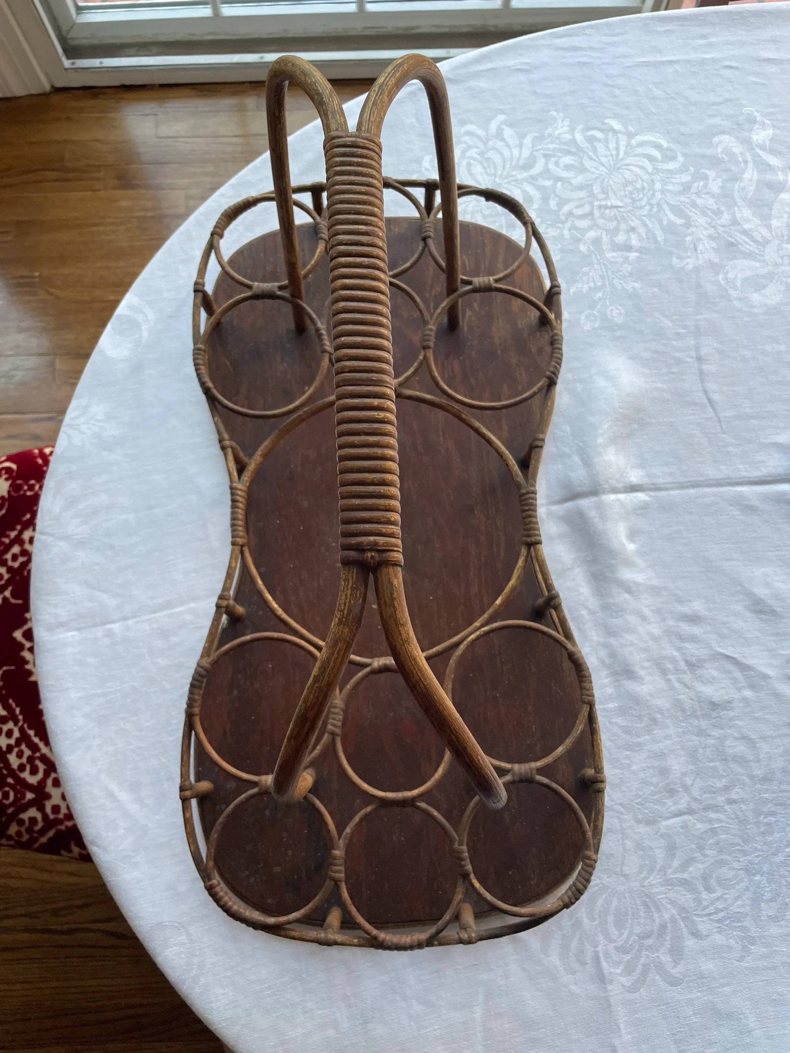Antique Bamboo and Rattan Drinks Caddy - 5