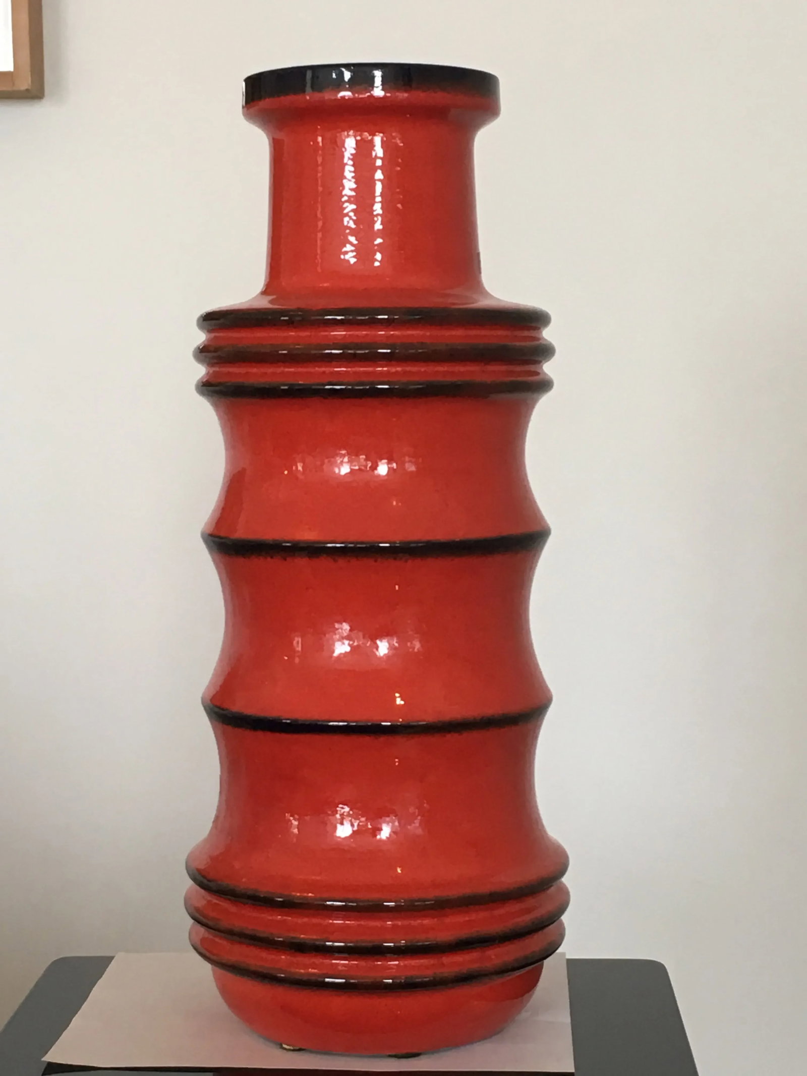 Vintage Red West German Vase - 3