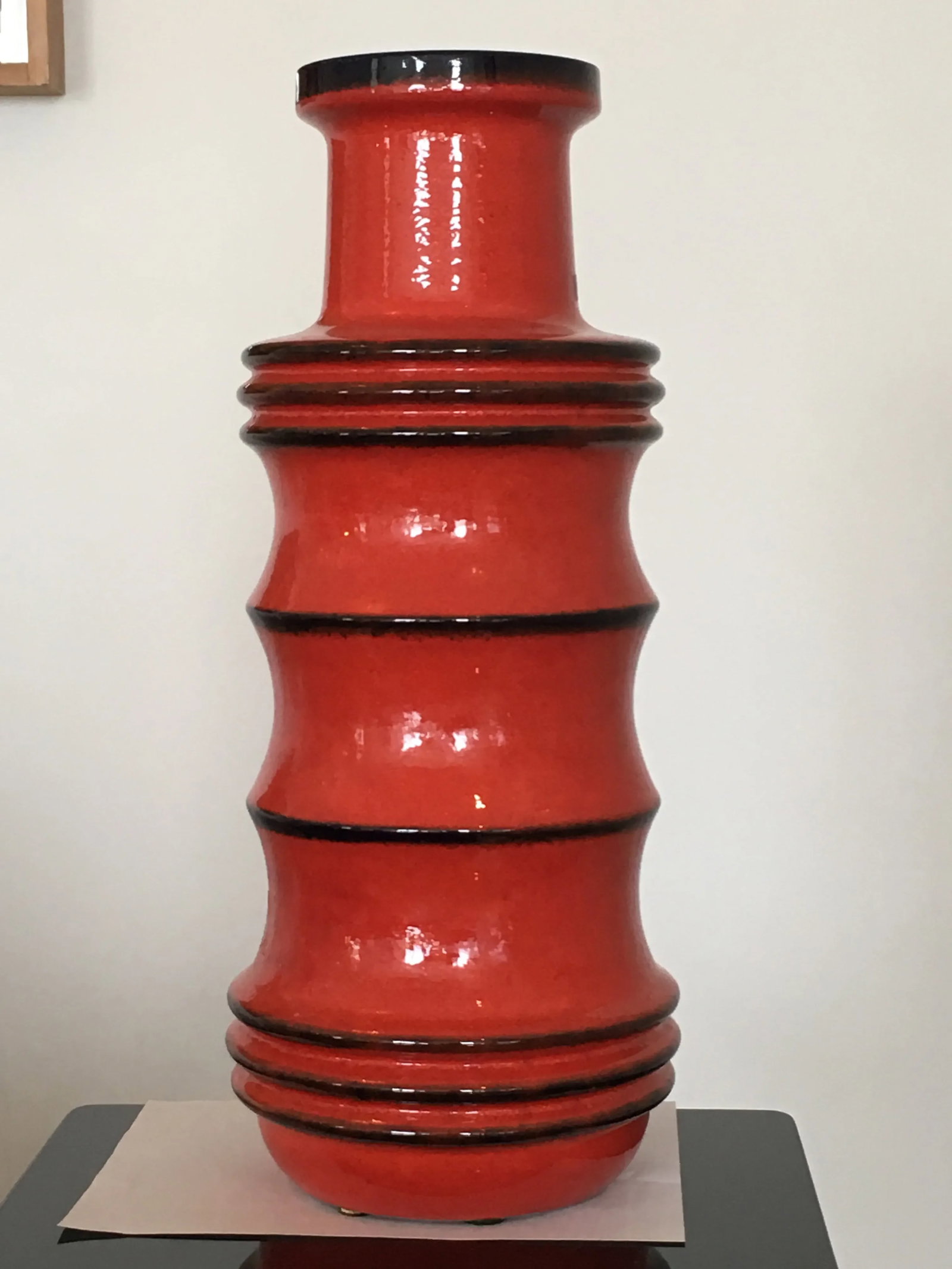 Vintage Red West German Vase - 4