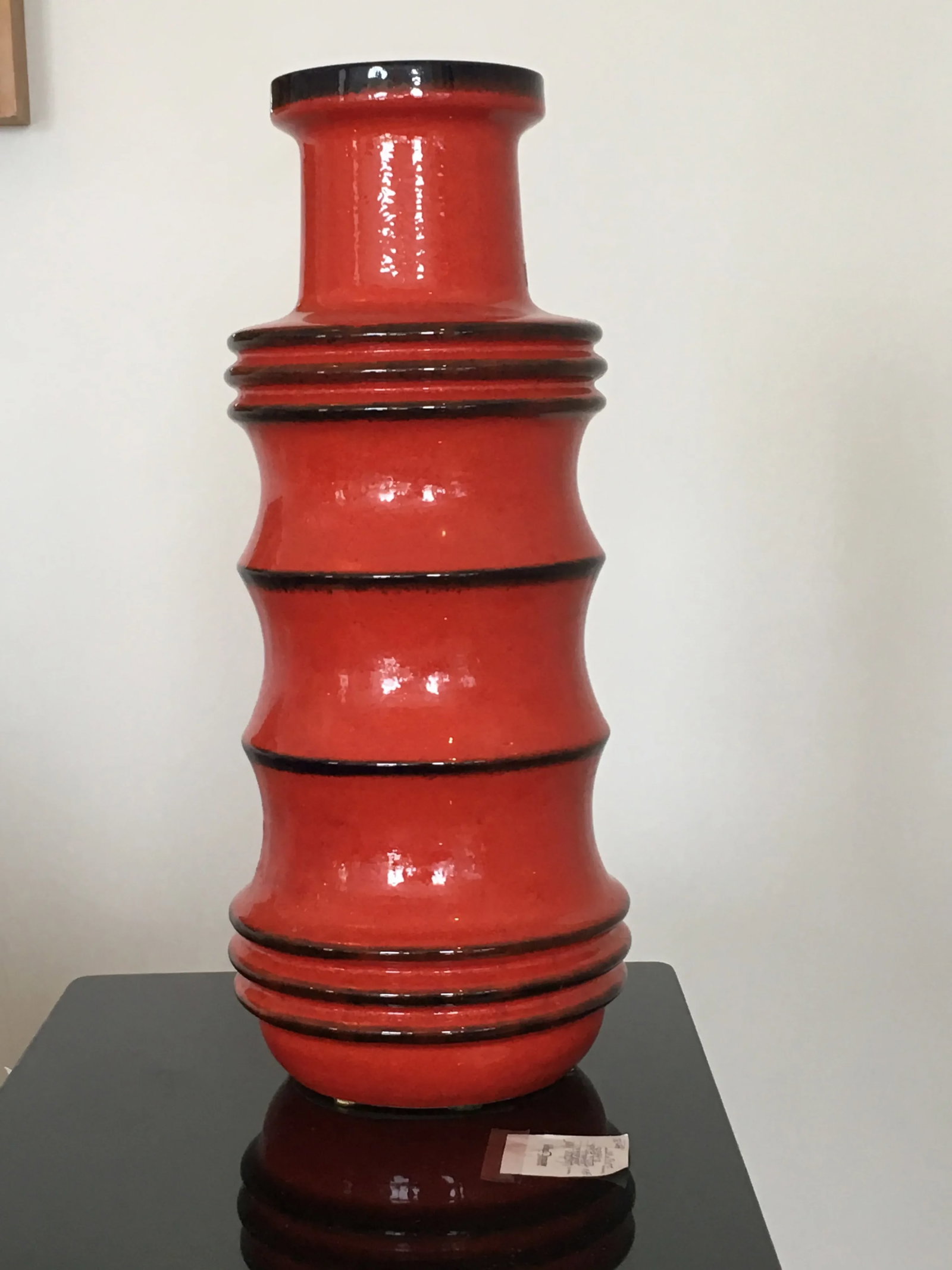 Vintage Red West German Vase - 5