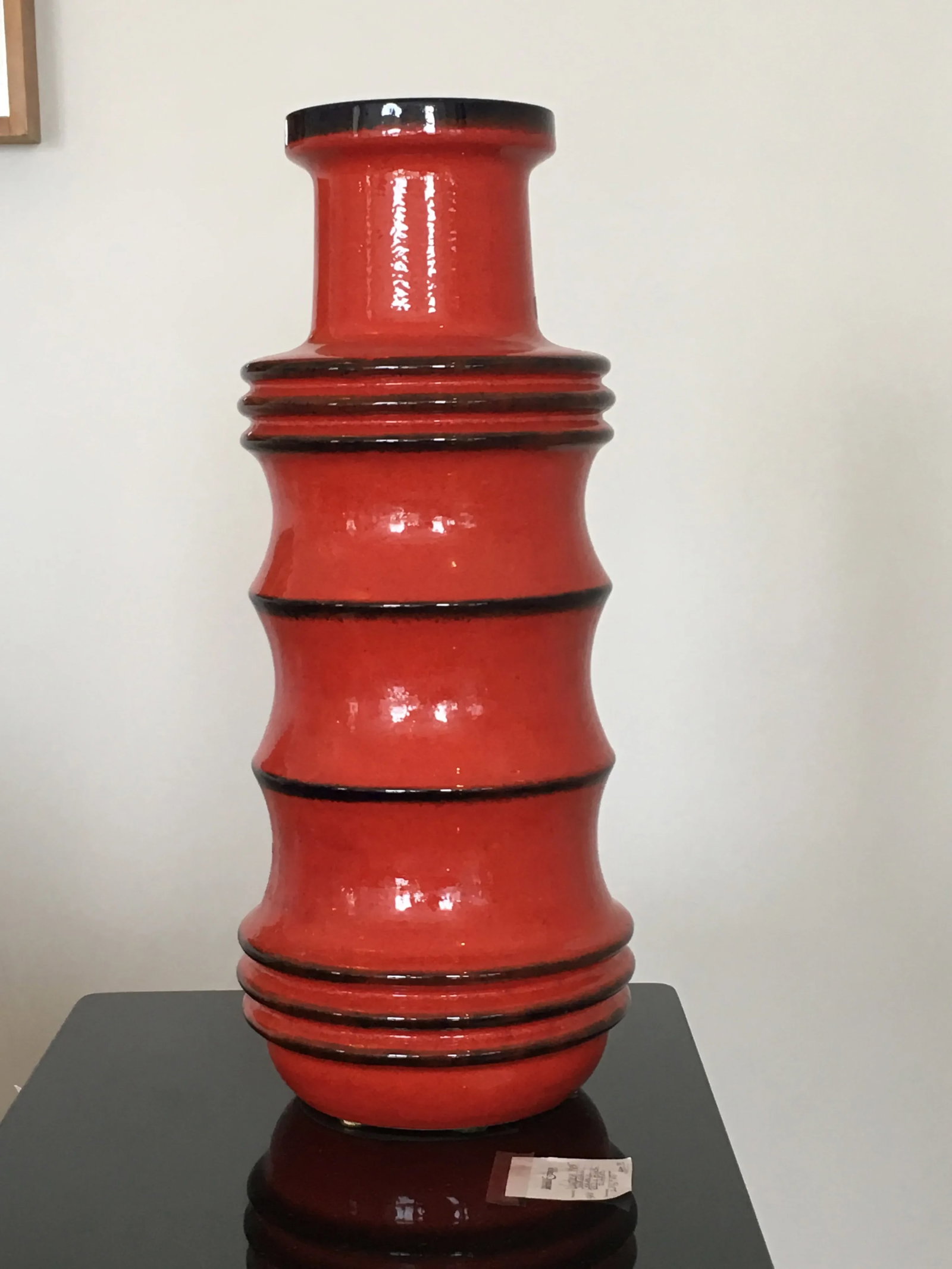 Vintage Red West German Vase - 6