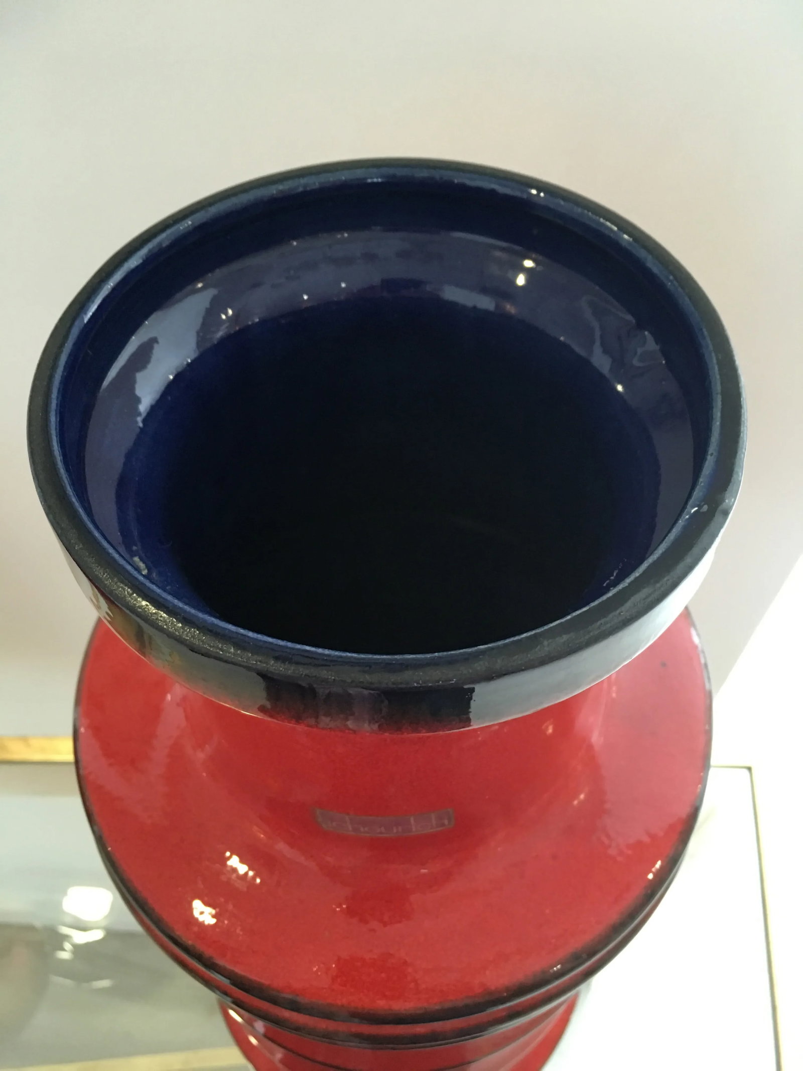 Vintage Red West German Vase - 7