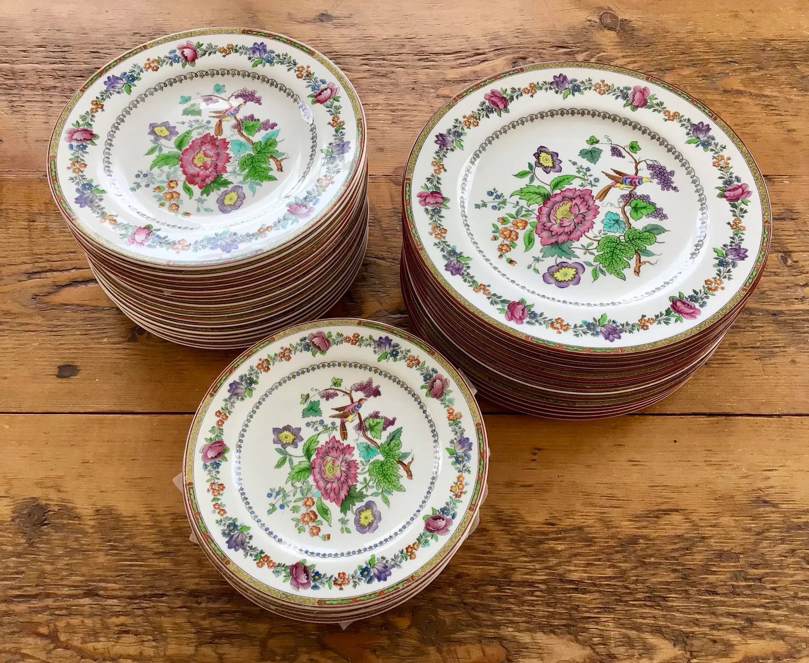 40 Plates - Spode Copeland English Bone China in Chinese Rose Pattern - 3