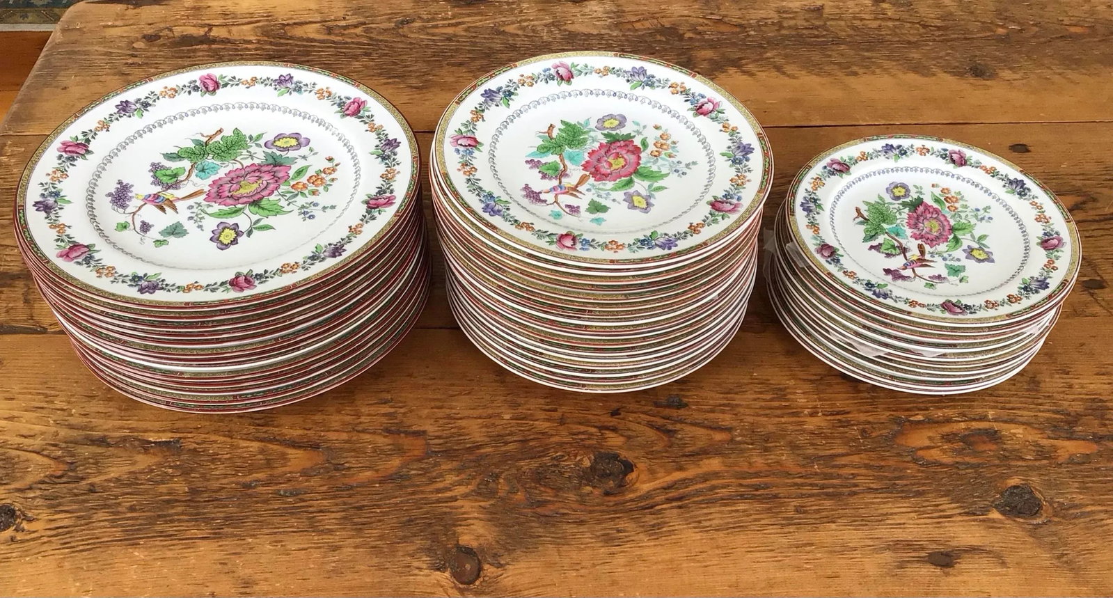 40 Plates - Spode Copeland English Bone China in Chinese Rose Pattern - 4