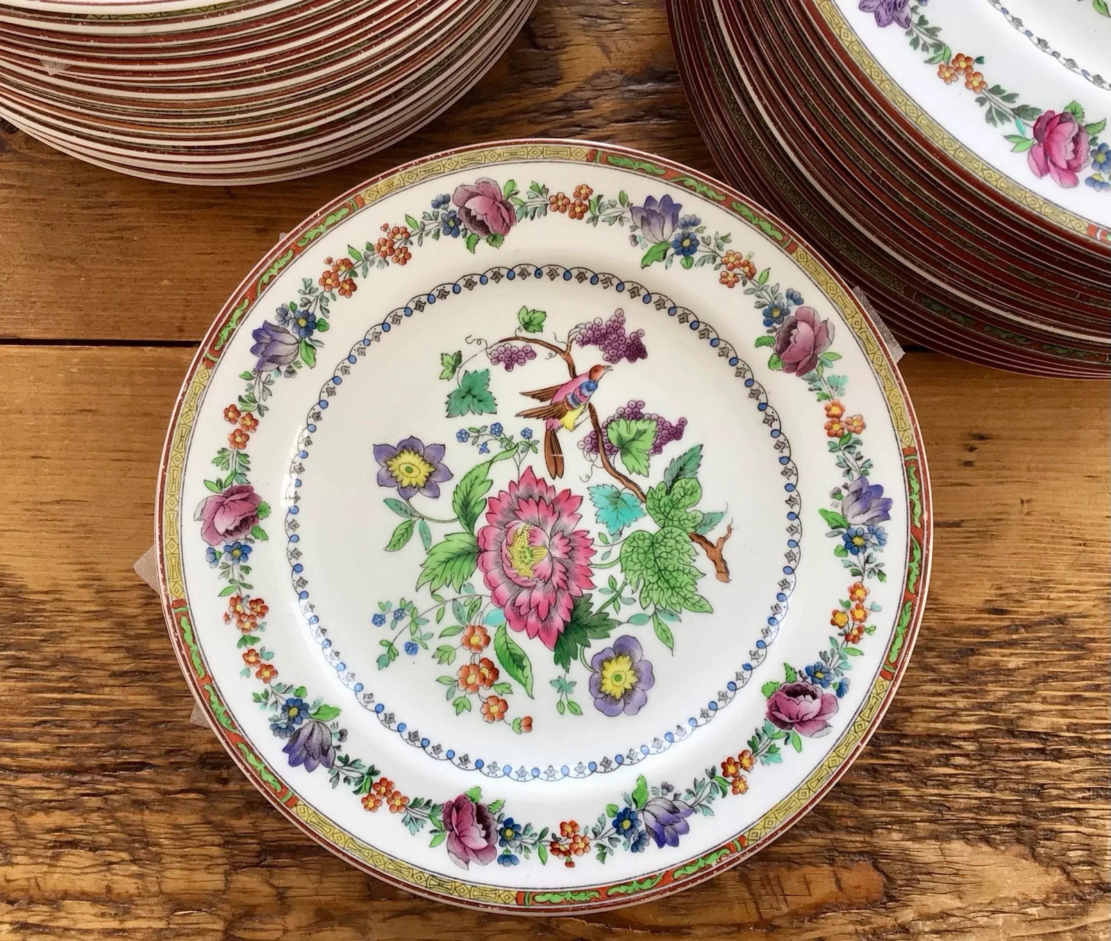 40 Plates - Spode Copeland English Bone China in Chinese Rose Pattern - 8