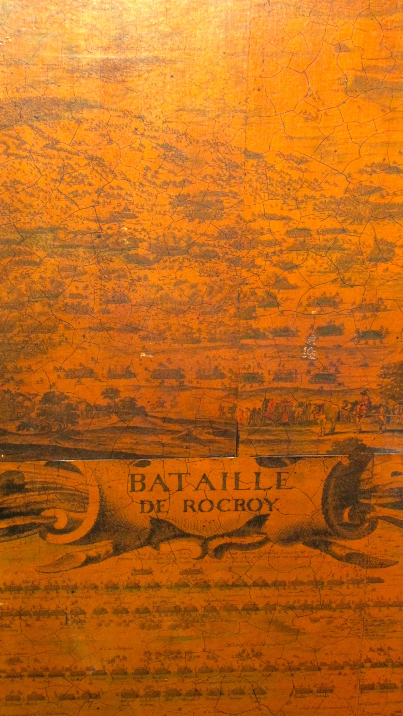 Vintage French Three-Panel Folding Screen - Battle of Rocroi, C. 1920s - 3