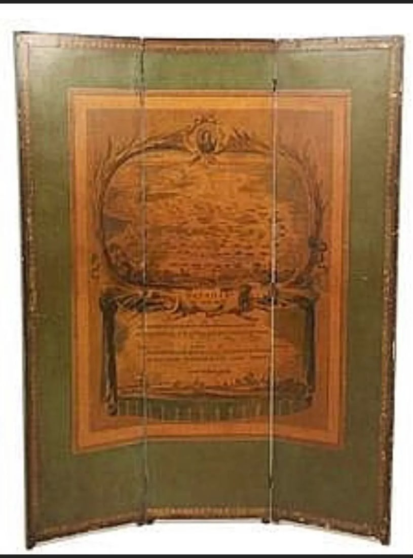 Vintage French Three-Panel Folding Screen - Battle of Rocroi, C. 1920s - 7