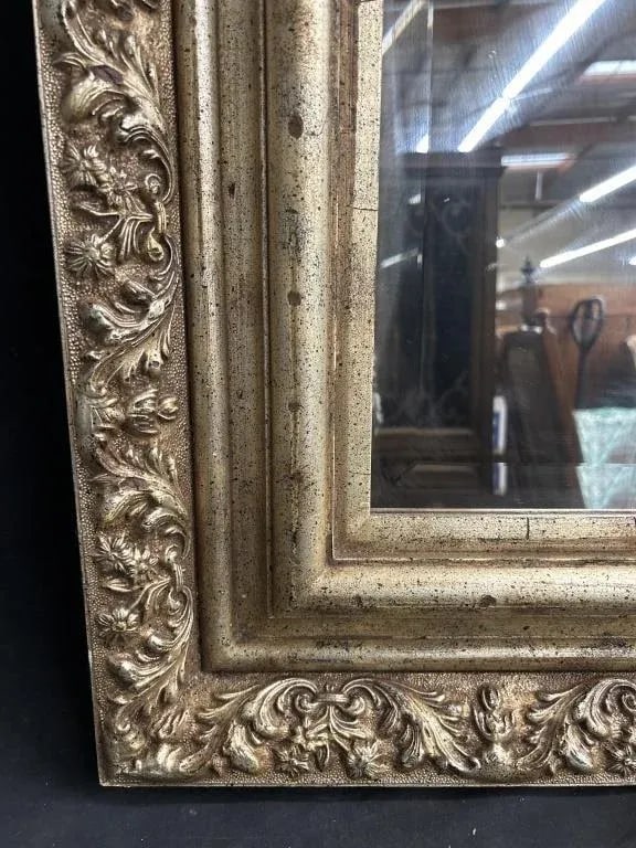 Mid Century Large Frame Beveled Mirror - 2