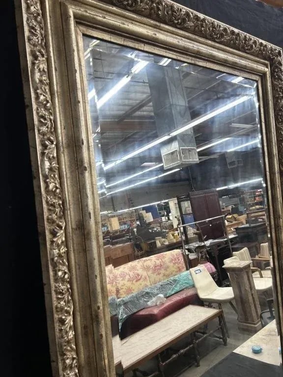 Mid Century Large Frame Beveled Mirror - 3