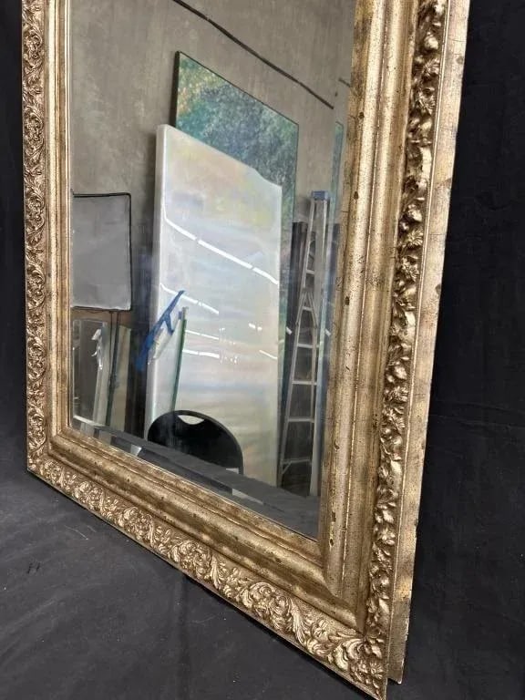 Mid Century Large Frame Beveled Mirror - 4