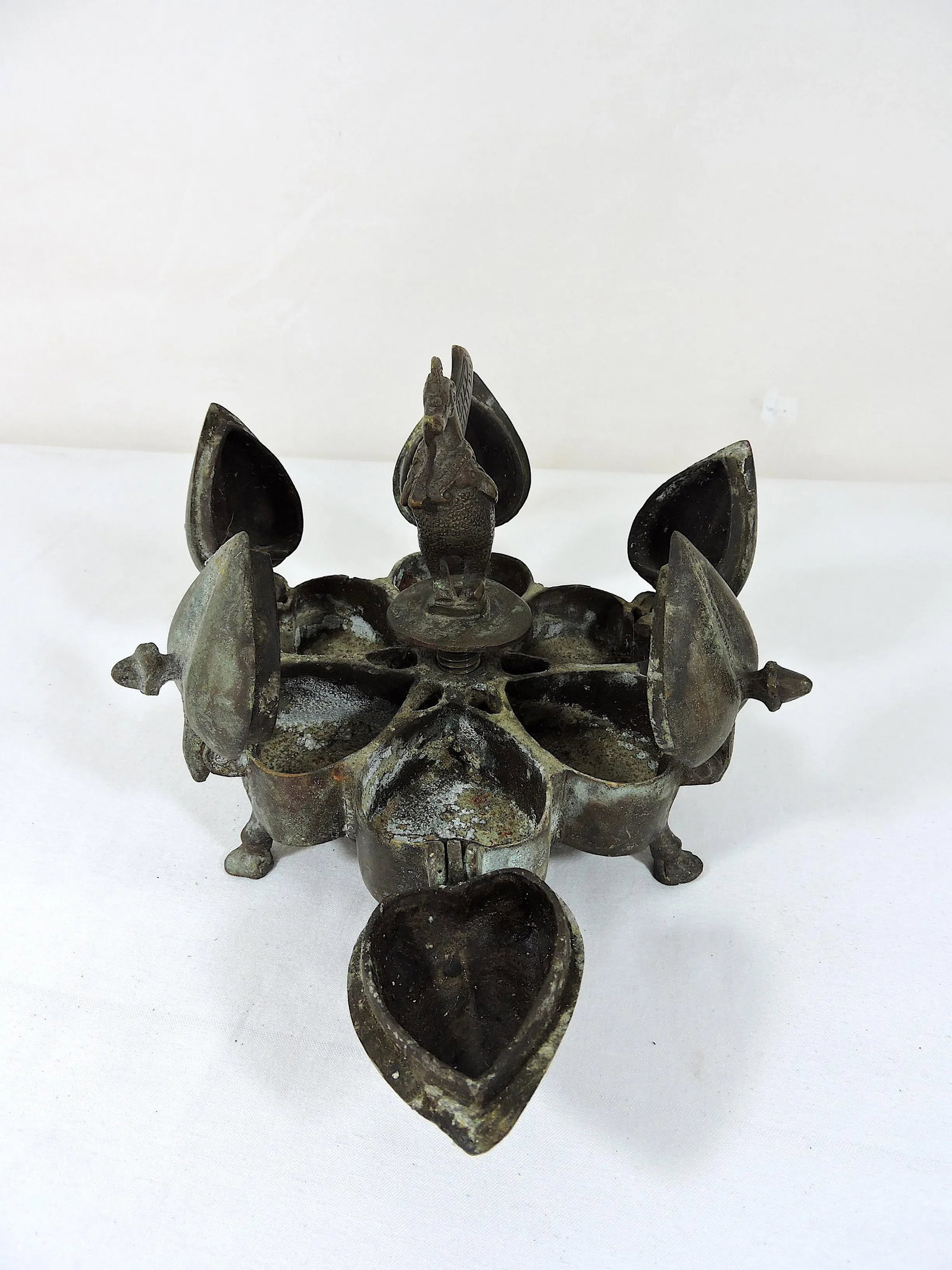Antique Metal Indian 'Raj' Spice Container / Storage Box With Sacred Bird Finial - 5