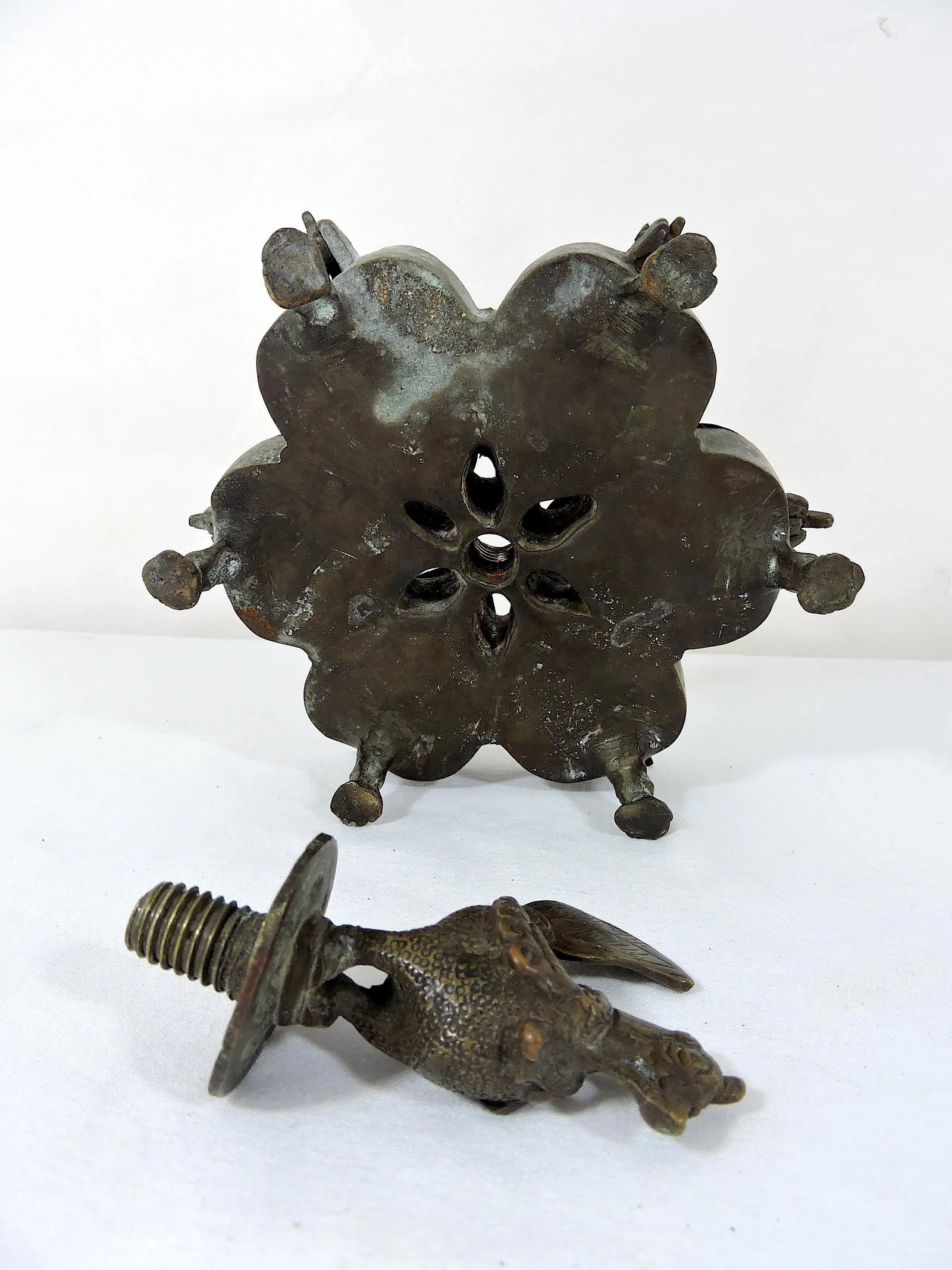 Antique Metal Indian 'Raj' Spice Container / Storage Box With Sacred Bird Finial - 7