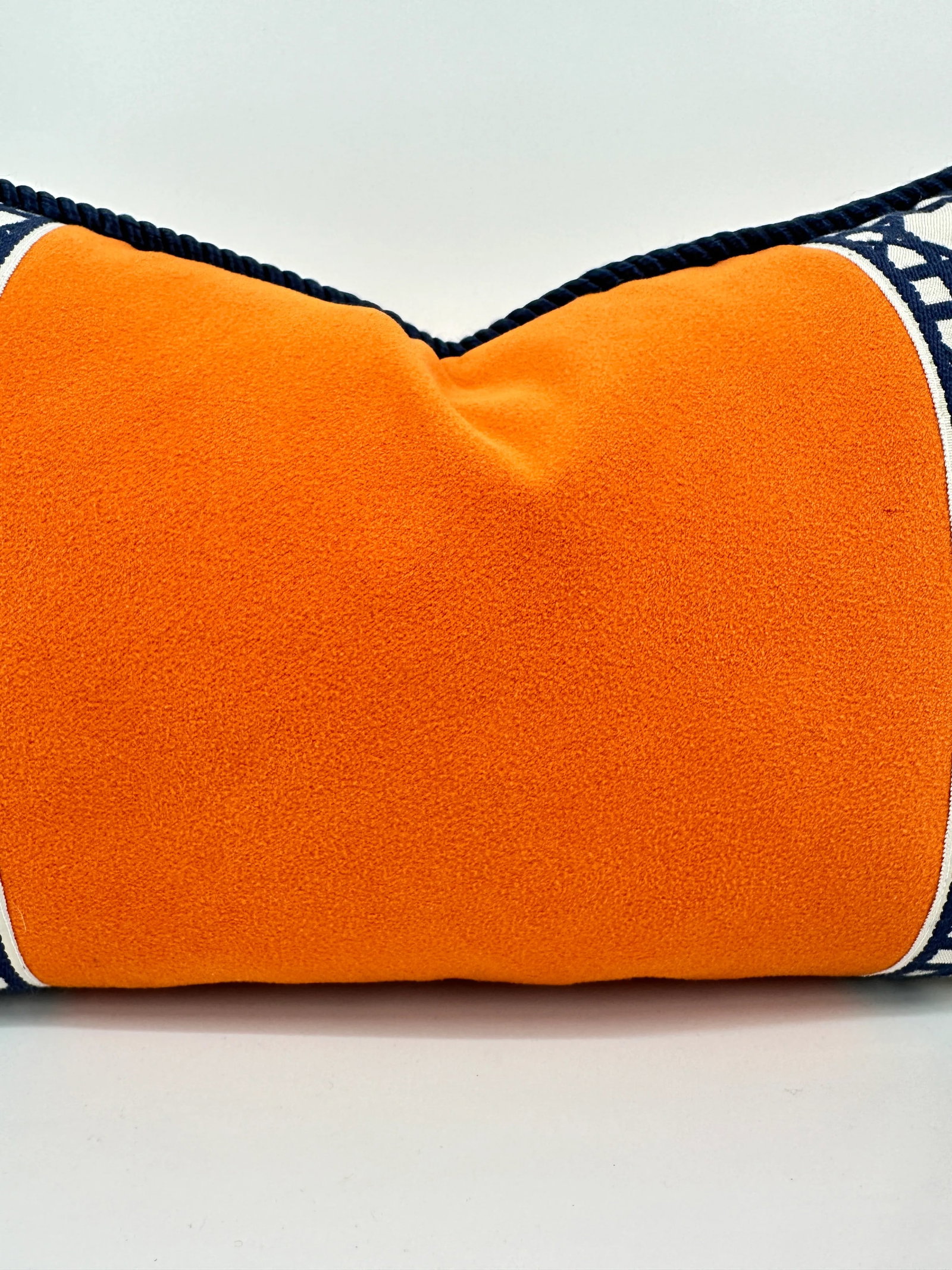 Orange Velvet Botanical Linen Print Pillow - 4