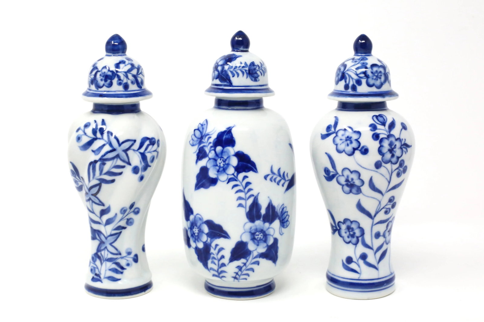 Blue and White Petite Temple Jars - Set of 3 - 7