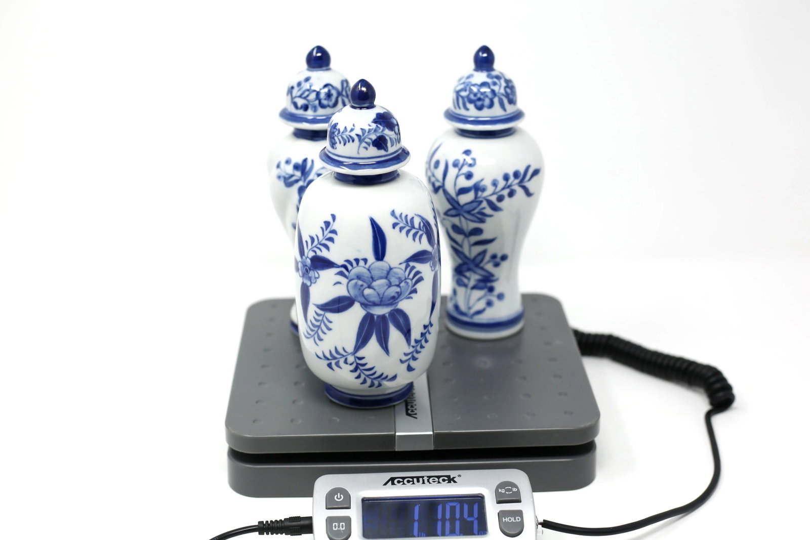 Blue and White Petite Temple Jars - Set of 3 - 9