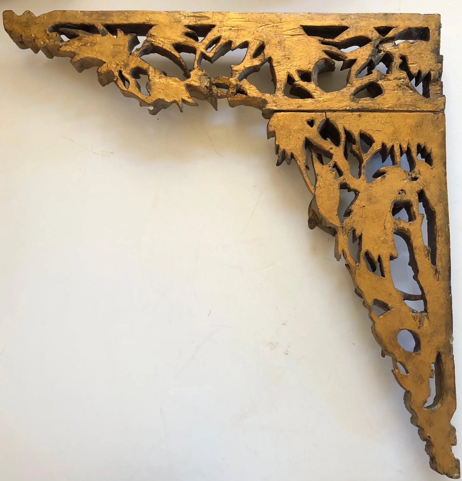 Old Chinese Gilt Wood Fragments, Pair - 3