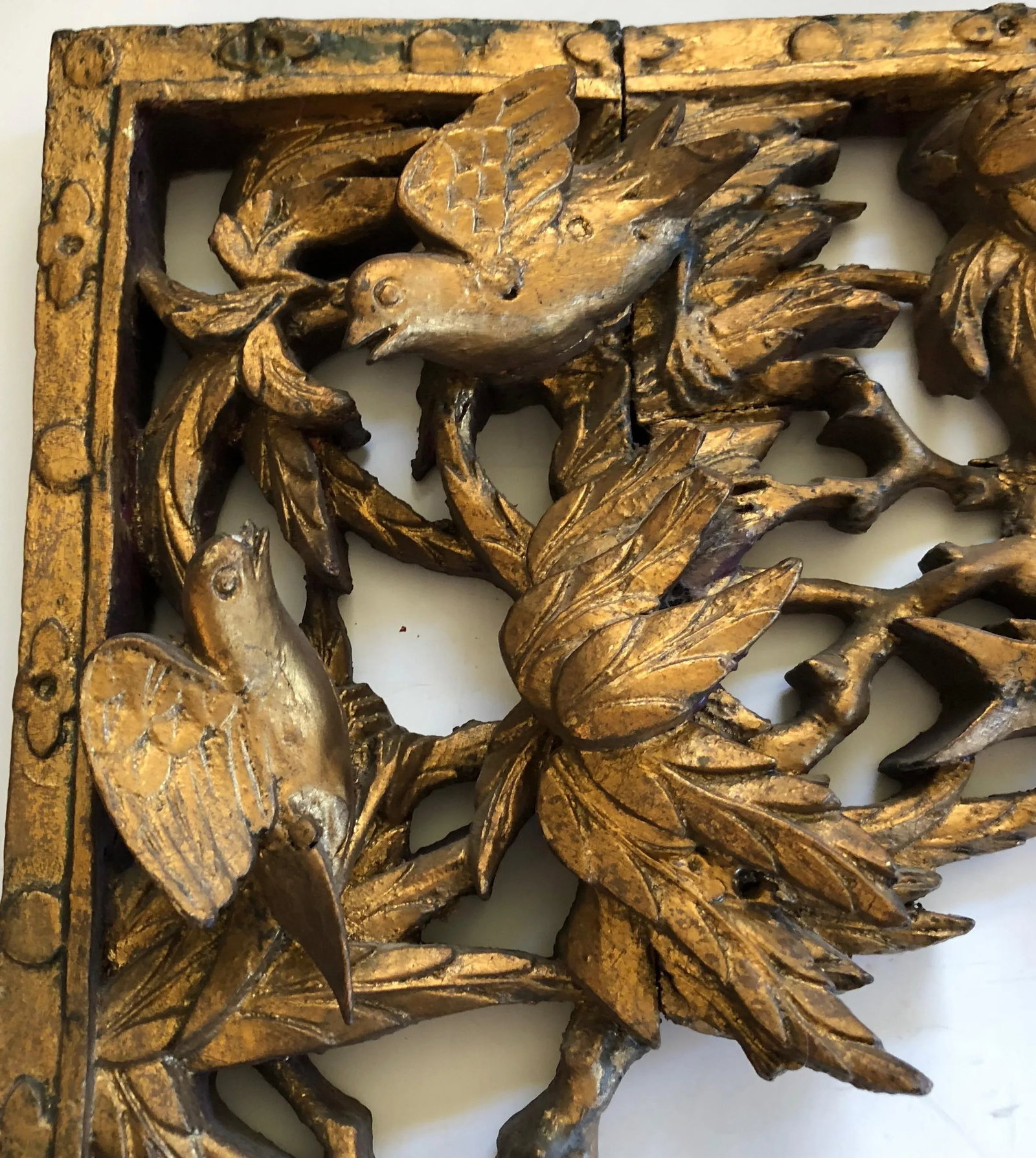 Old Chinese Gilt Wood Fragments, Pair - 8