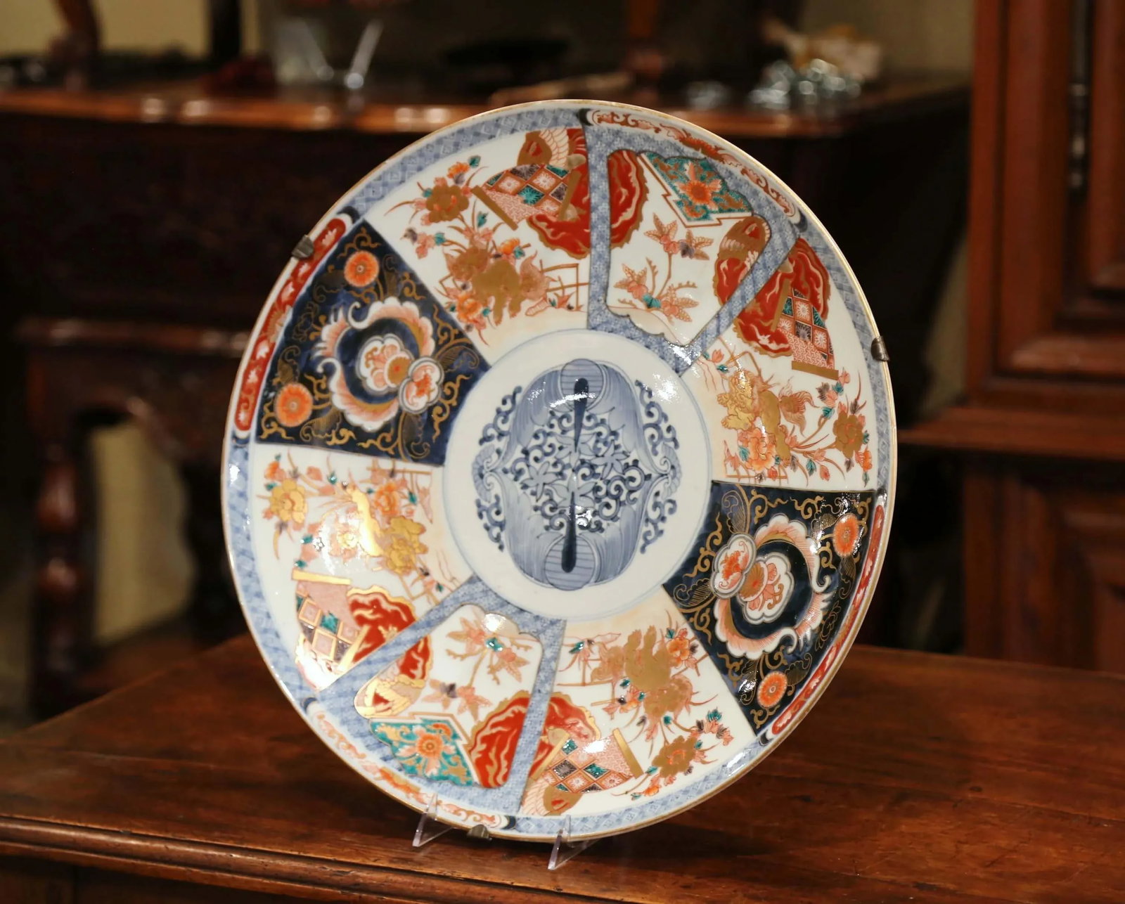 19th Century Japanese Hand Painted and Gilt Porcelain Ilmari Wall Charger - 2