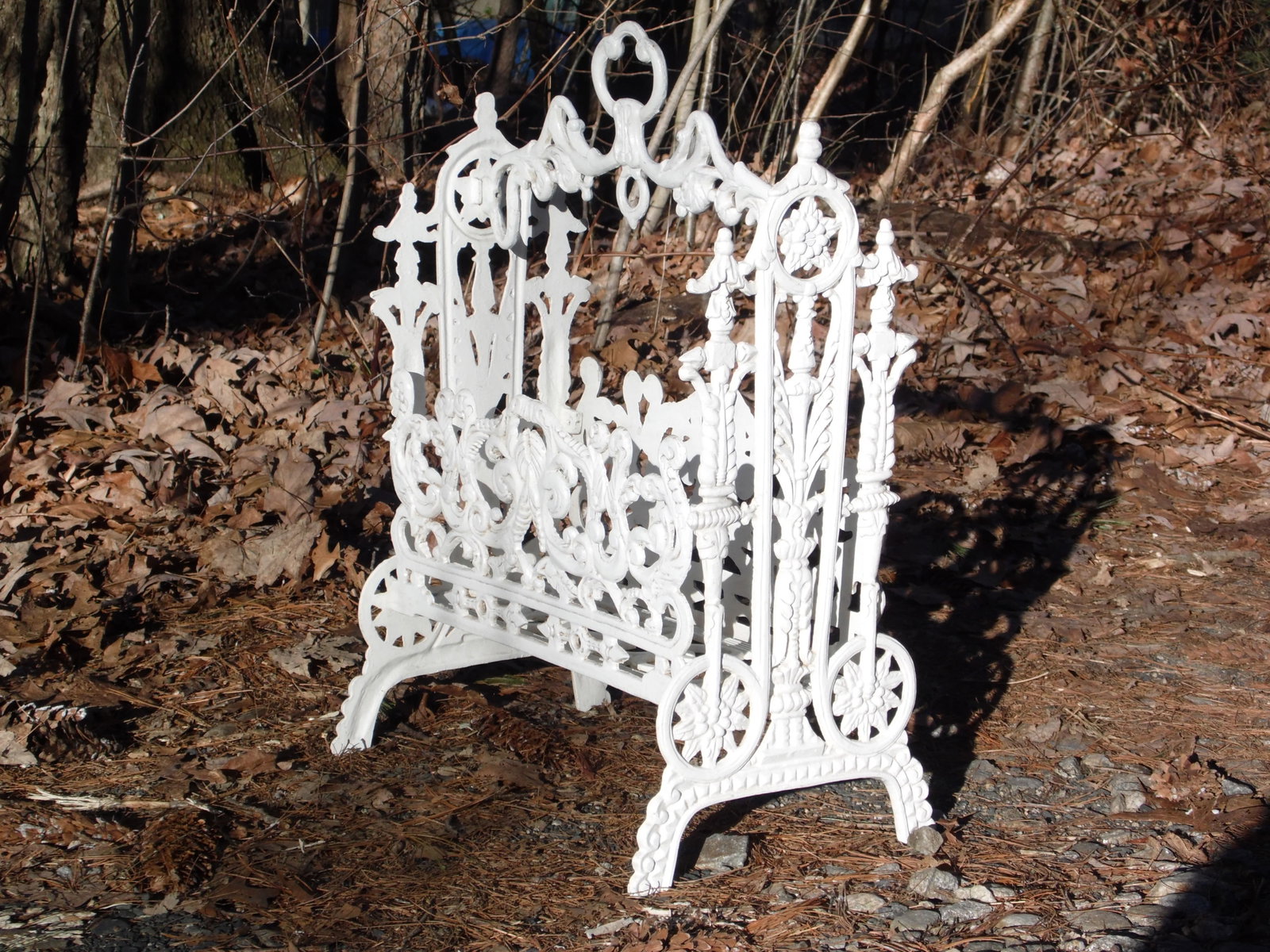 Antique Victorian Cast Iron Magazine Rack Vintage Sheet Music Stand - 4