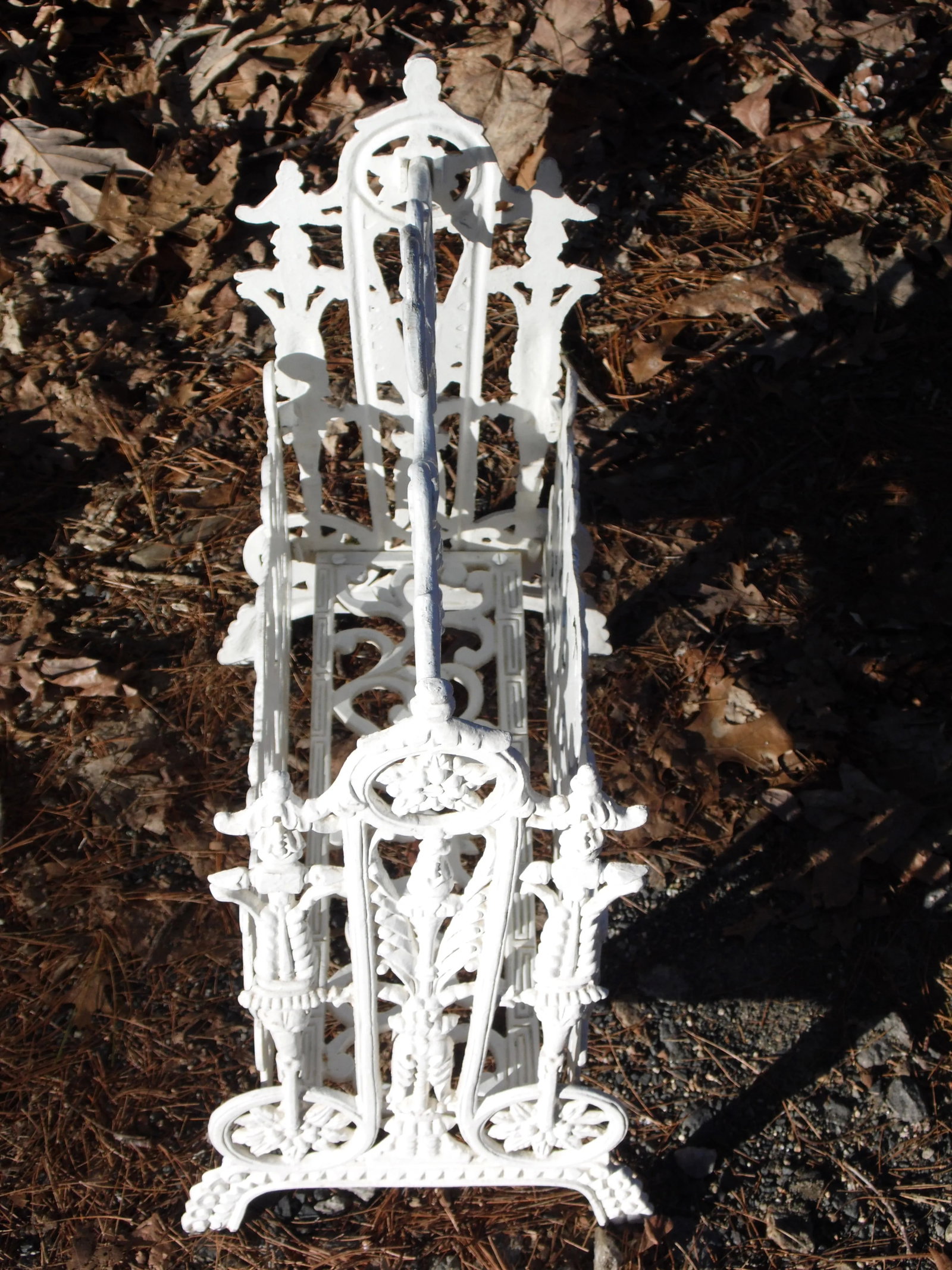 Antique Victorian Cast Iron Magazine Rack Vintage Sheet Music Stand - 7