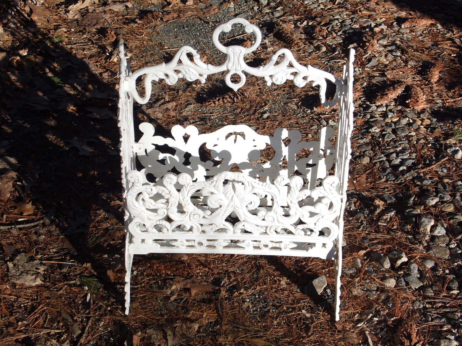 Antique Victorian Cast Iron Magazine Rack Vintage Sheet Music Stand - 8