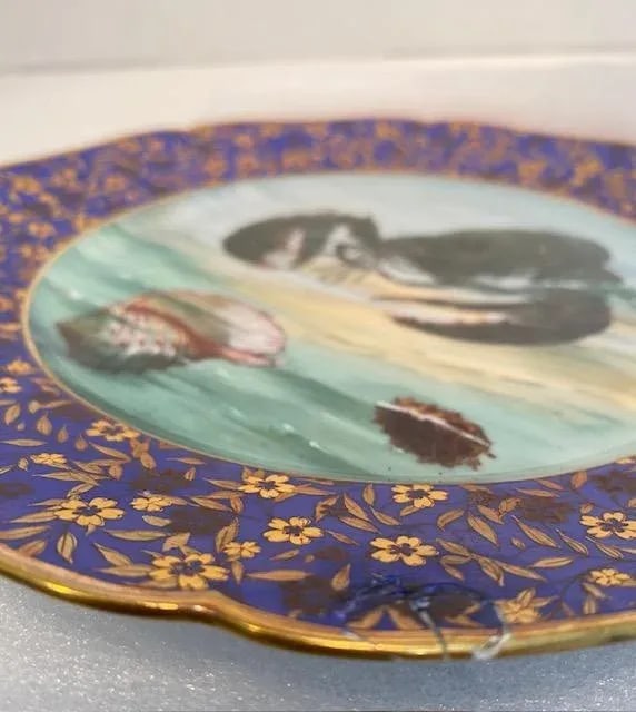 Antique Limoges Porcelain Plates With Lobsters and Shells- Set of 3 - 12