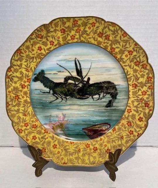 Antique Limoges Porcelain Plates With Lobsters and Shells- Set of 3 - 2