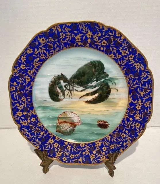 Antique Limoges Porcelain Plates With Lobsters and Shells- Set of 3 - 8