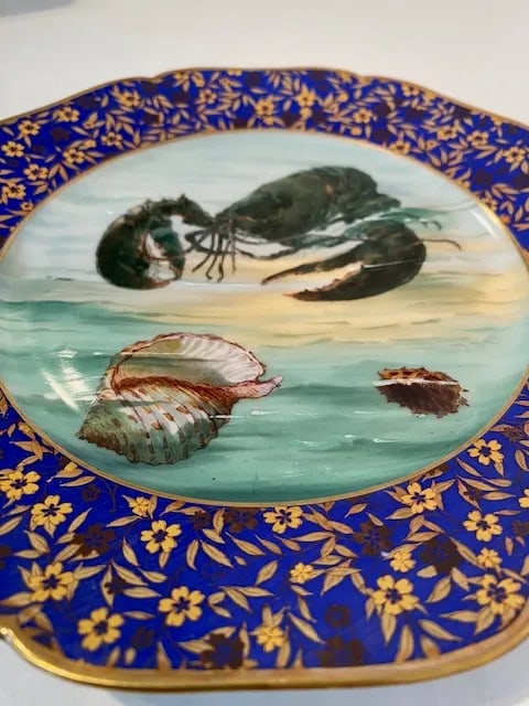 Antique Limoges Porcelain Plates With Lobsters and Shells- Set of 3 - 9