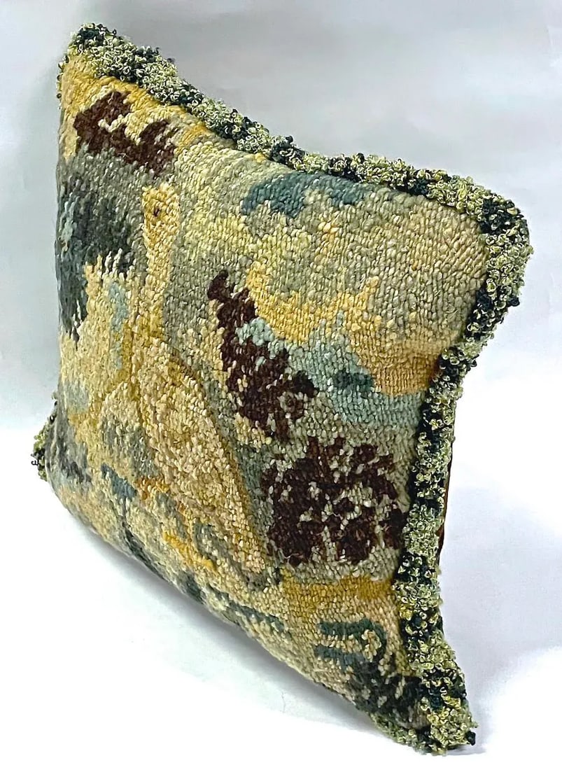 Antique Bird Verdure Tapestry Pillow - 3