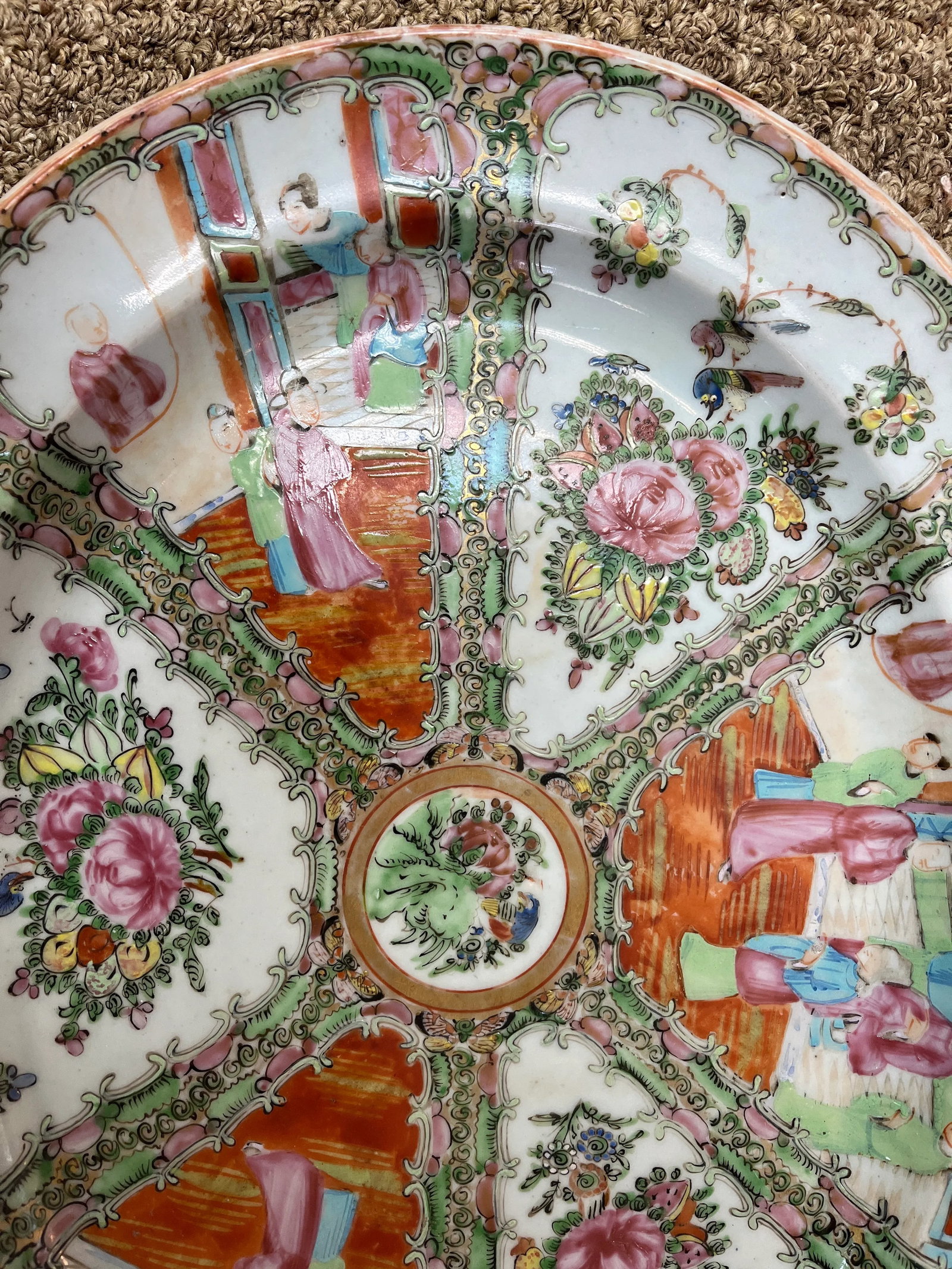 Large Antique Chinese Rose Medallion Platter, 1891-1920 Mark - 3