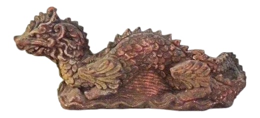 1960s Vintage Plaster Chinese Dragon Figure: Very cool Chinese dragon with great color and detail. Made from plaster. In overall good vintage condition. Lots of character. Minor loss of color in some spots (see pics). Measures 15"L x 4"D x 6"H