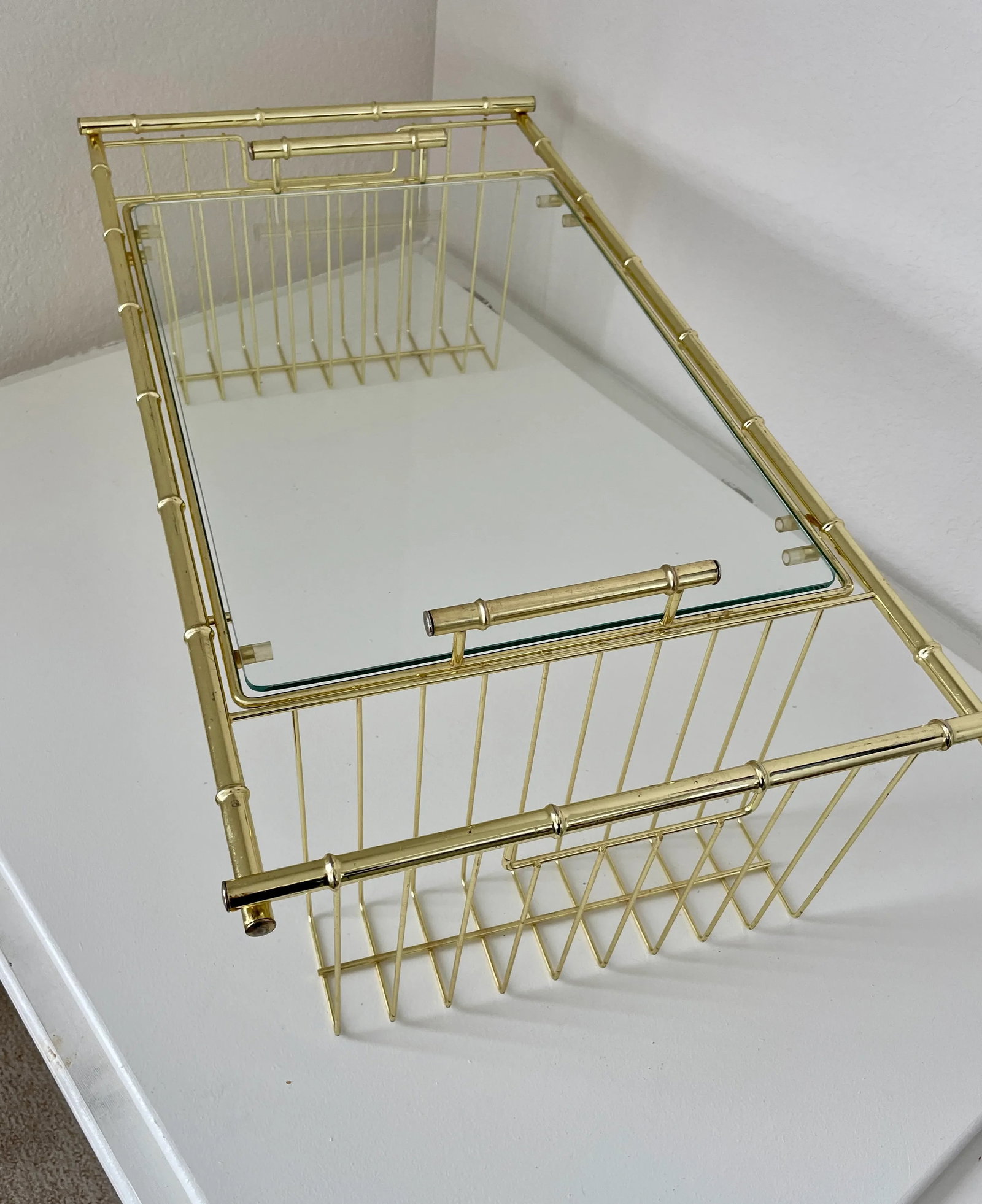 Mid 20th Century Hollywood Regency Faux Bamboo Brass Breakfast in Bed Lap Tray - 10