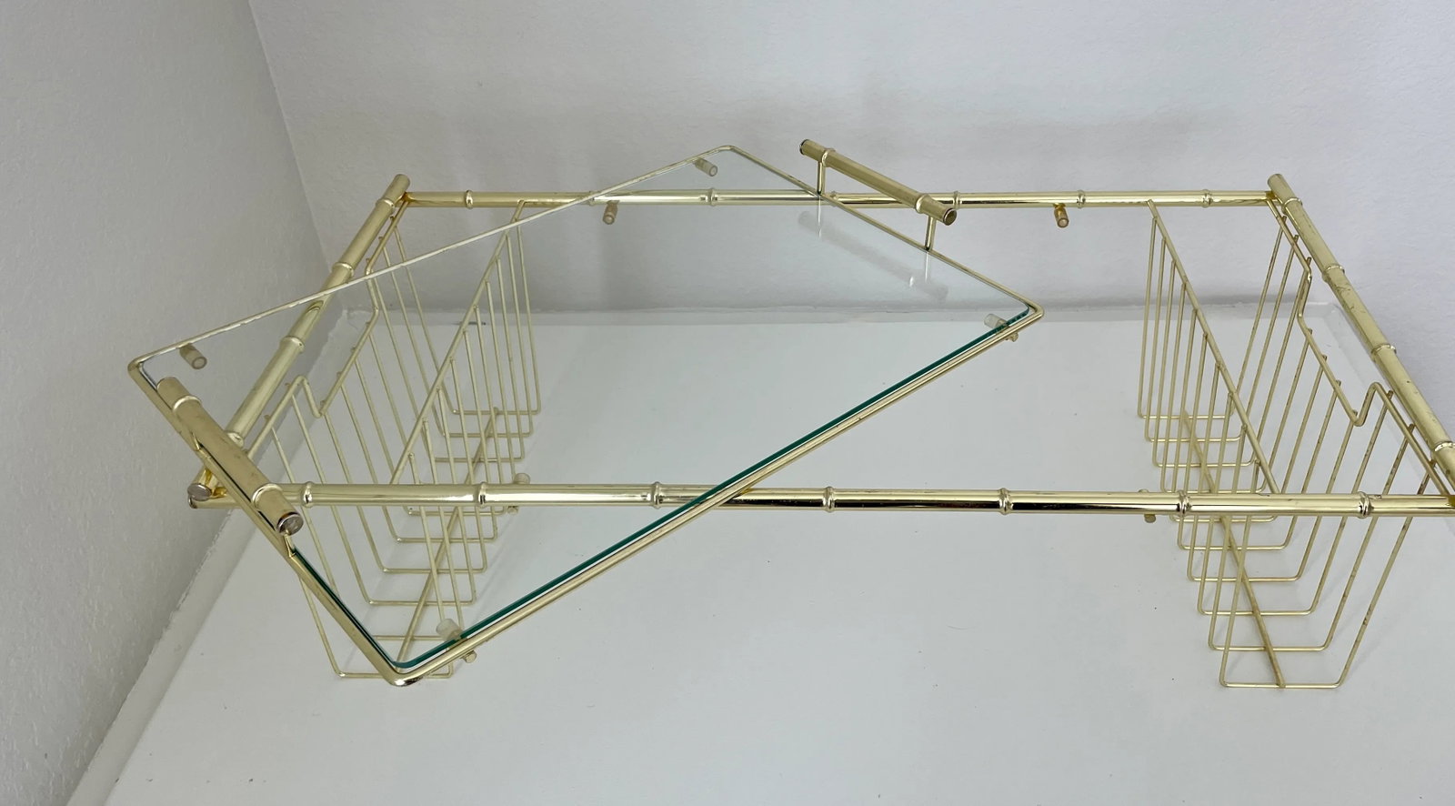 Mid 20th Century Hollywood Regency Faux Bamboo Brass Breakfast in Bed Lap Tray - 11