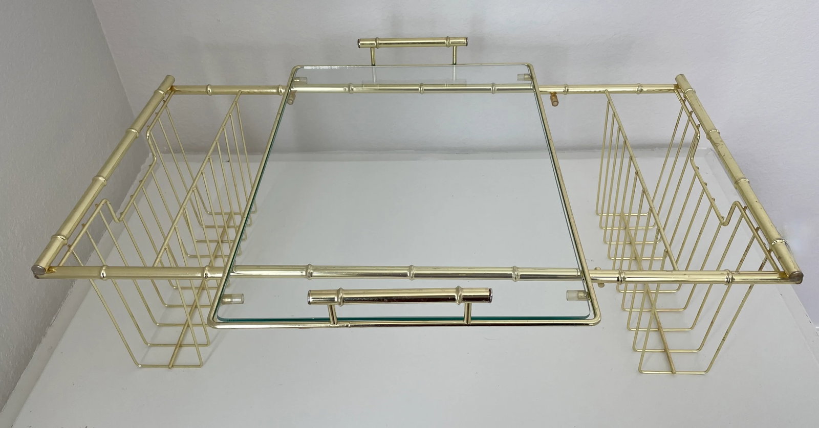 Mid 20th Century Hollywood Regency Faux Bamboo Brass Breakfast in Bed Lap Tray - 12