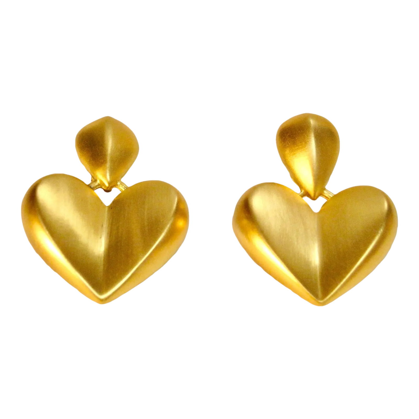 1980s Givenchy Brushed Gold Knocker Earrings, 2 Pieces (1 of 4)