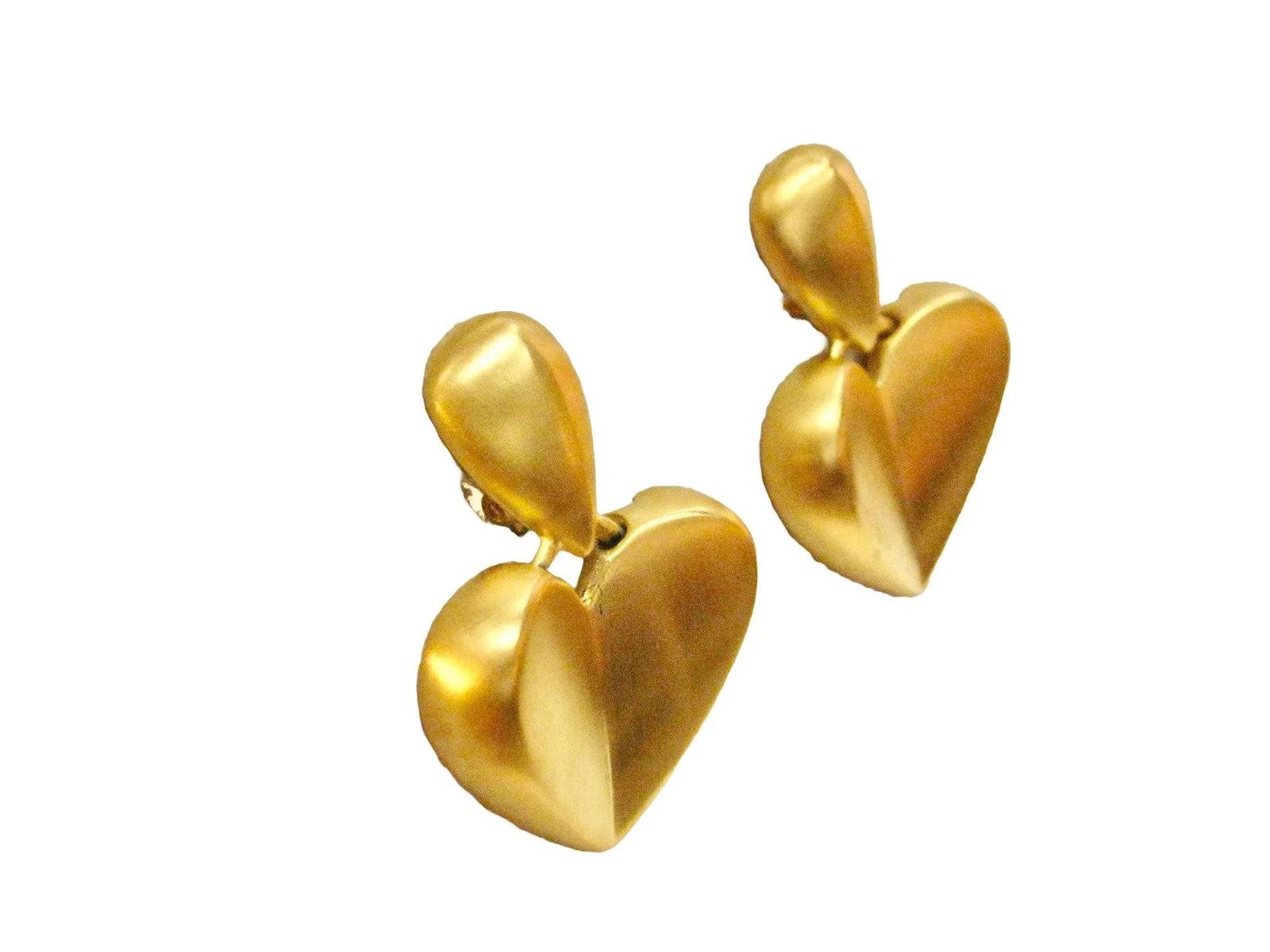 1980s Givenchy Brushed Gold Knocker Earrings, 2 Pieces - 2