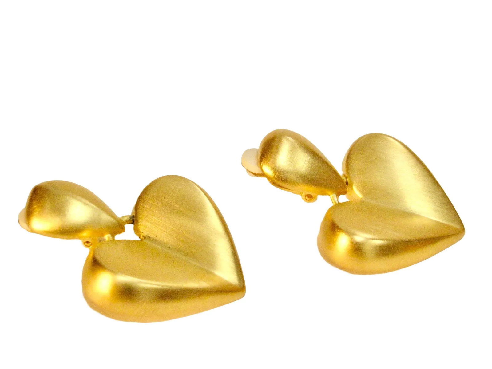 1980s Givenchy Brushed Gold Knocker Earrings, 2 Pieces - 3