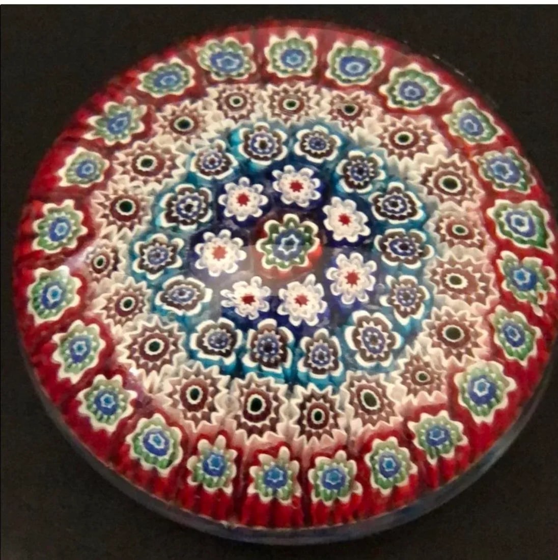 1950s Murano Attributed Millefiori Hand Blown Paper Weight - 2