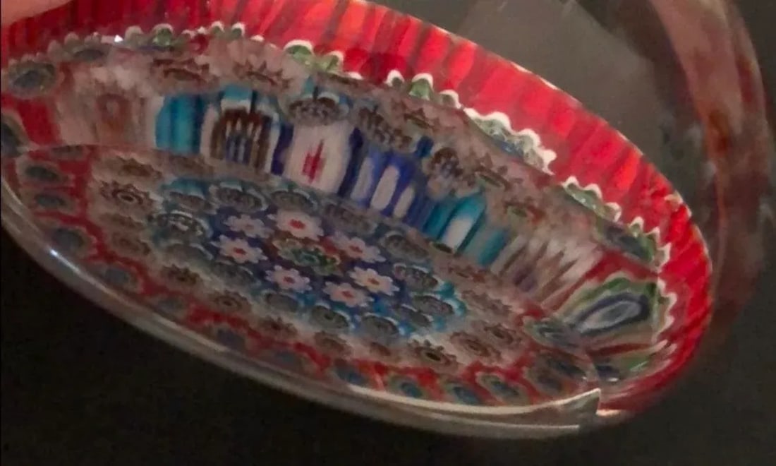 1950s Murano Attributed Millefiori Hand Blown Paper Weight - 4