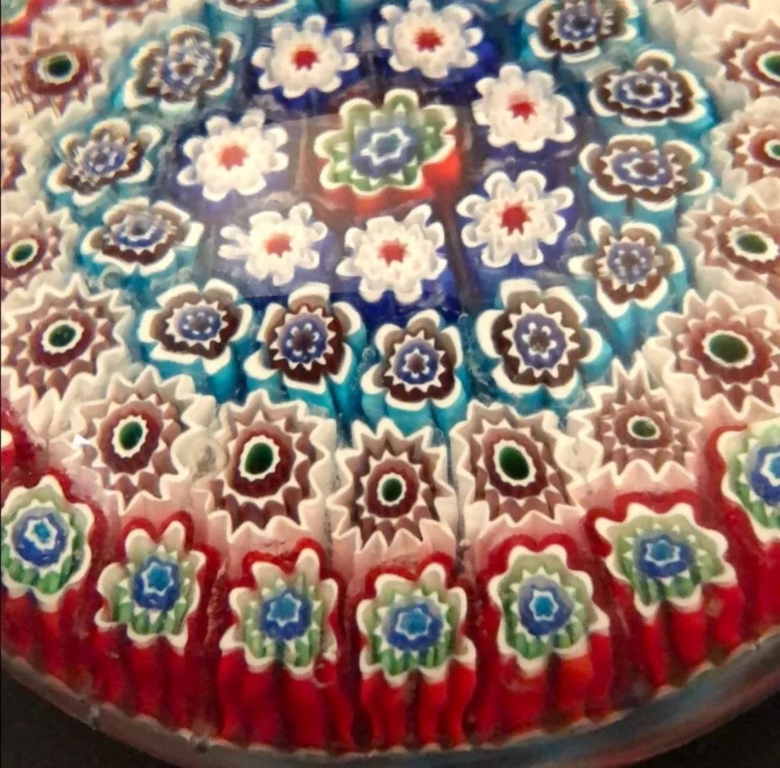 1950s Murano Attributed Millefiori Hand Blown Paper Weight - 6