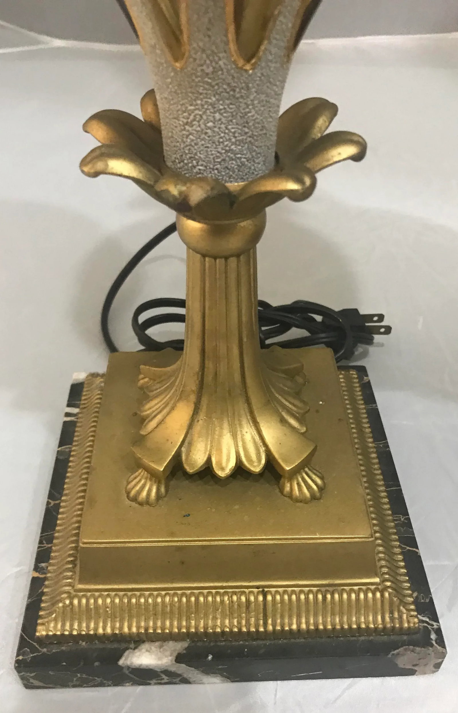 1940s Glass & Brass Torchiere Table Lamps - a Pair - 6