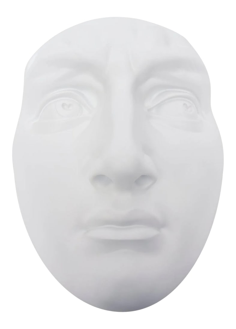 Vintage 1960's White Resin and Plaster Face Wall Sculpture: This vintage 1960s white painted resin and plaster of Paris face wall sculpture is from a company in Chicago. It is marked on the back. It makes an interesting decorative art wall sculpture. it was