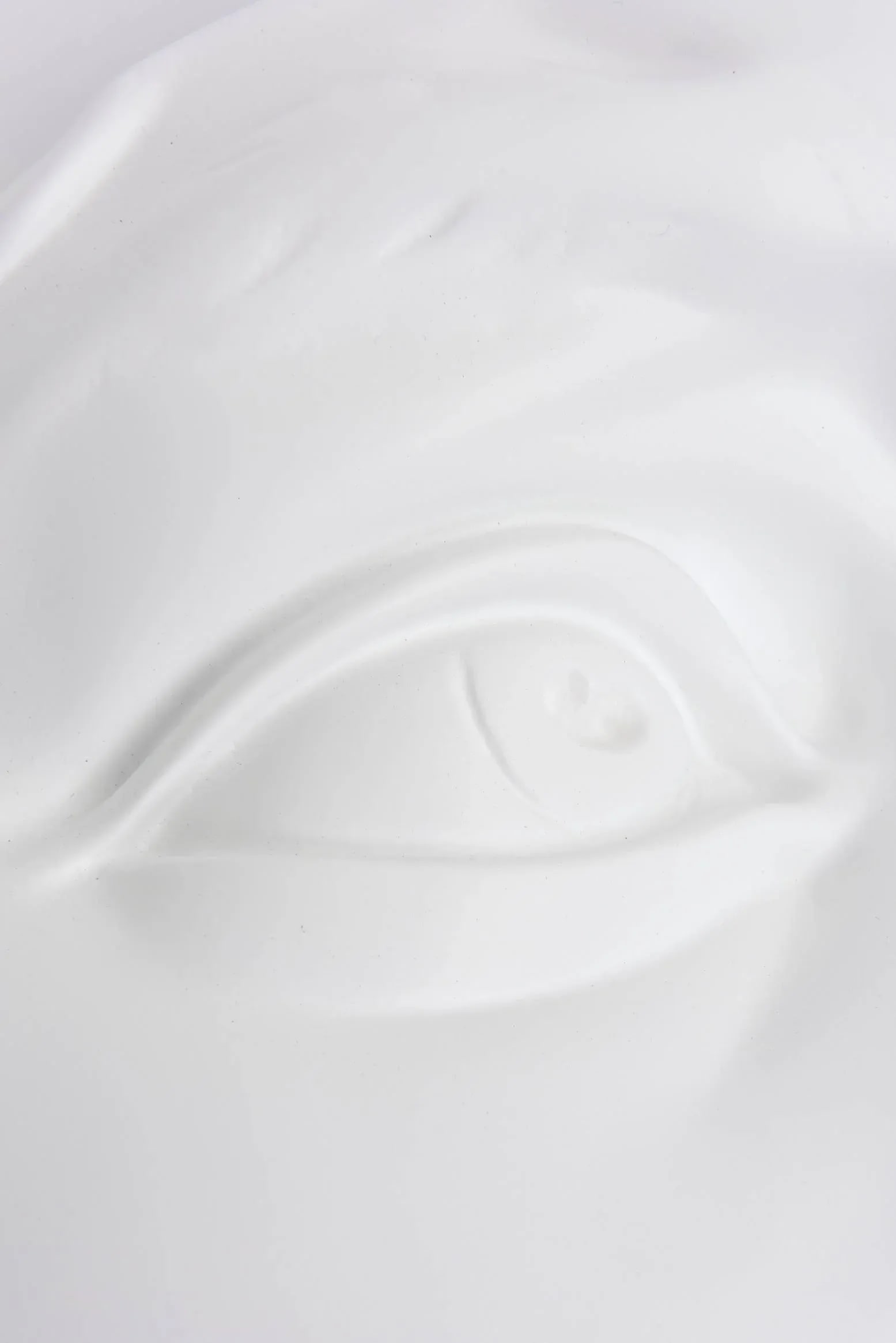 Vintage 1960's White Resin and Plaster Face Wall Sculpture - 7
