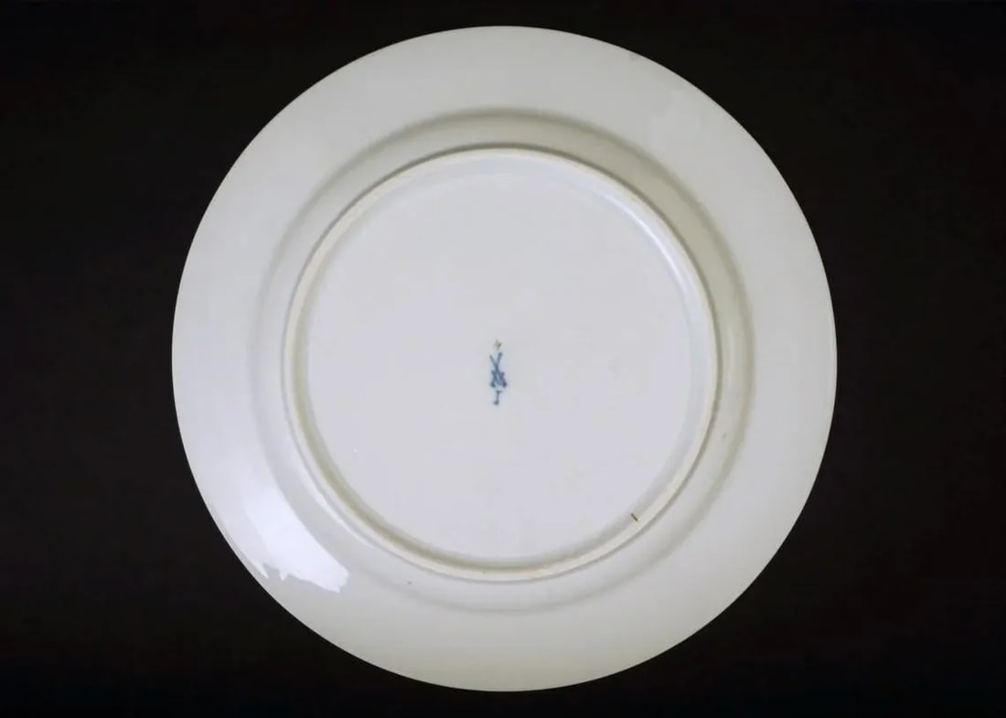 Antique Meissen Botanical Tulip Plate Dish Porcelain Hand Painted - 5