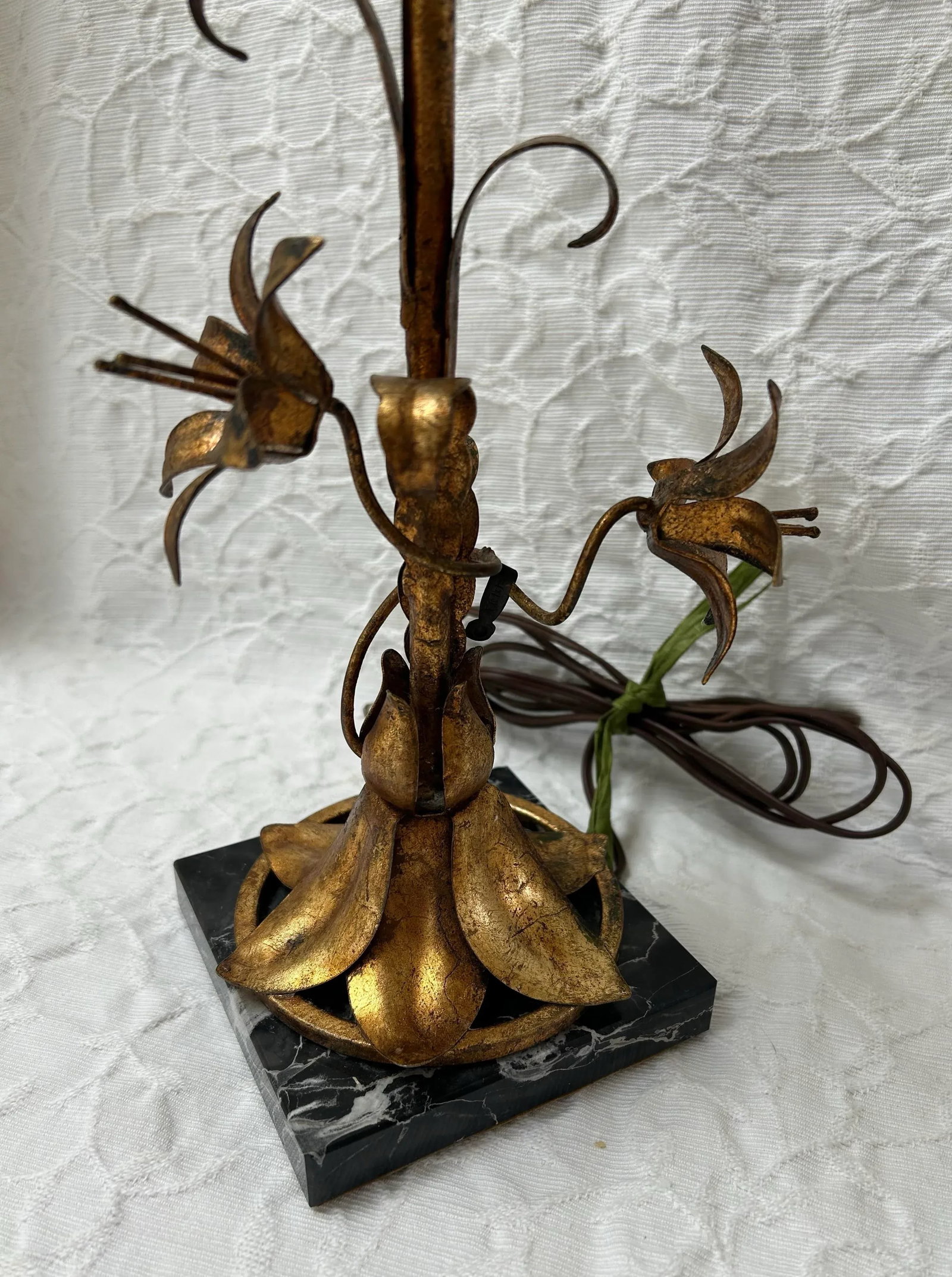 Italian Gilt Tole Table Lamp Mid Century - 5